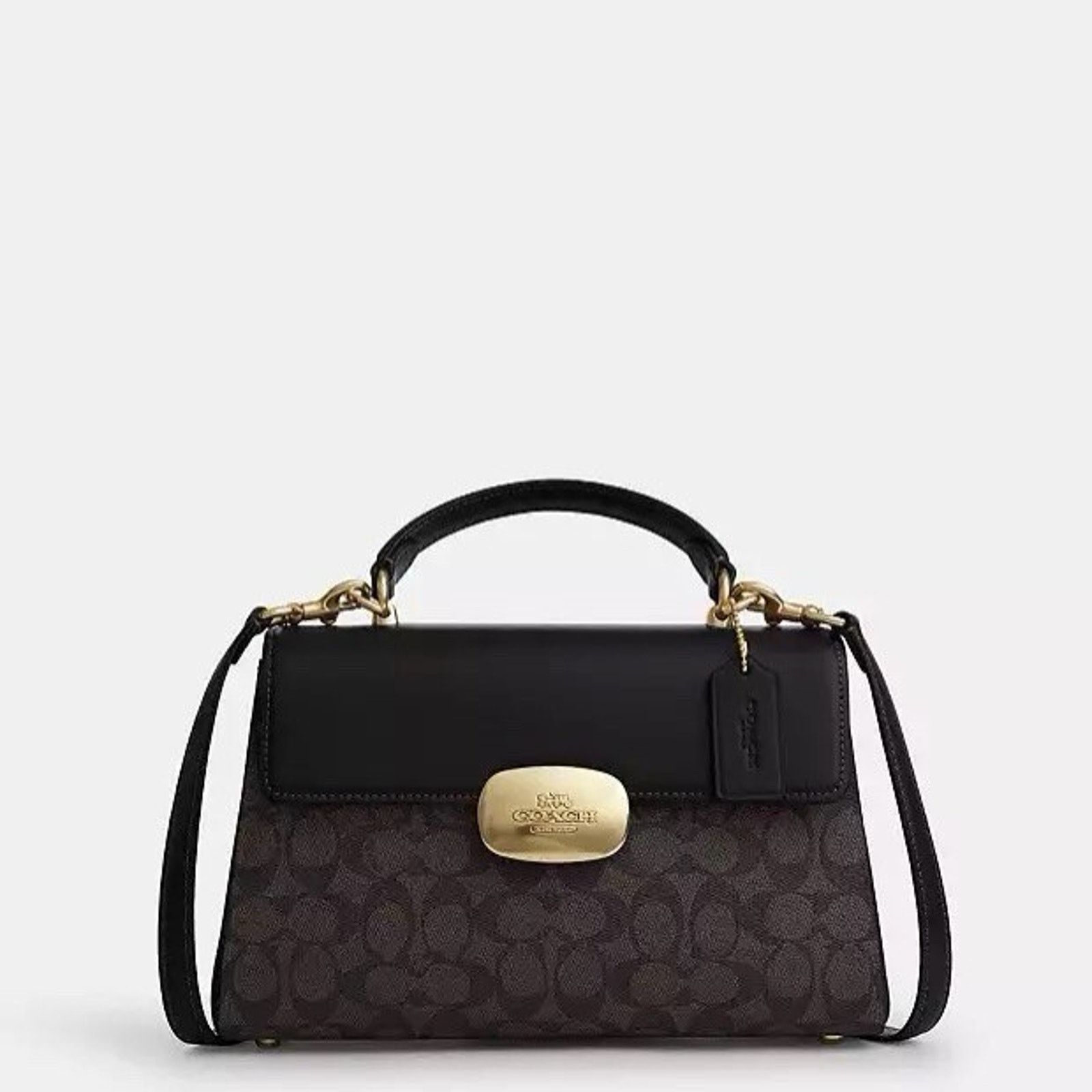 Coach NWT Coach Eliza Top Handle Bag CW012 Gold/Walnut/Black Size ONE SIZE - 6 Thumbnail