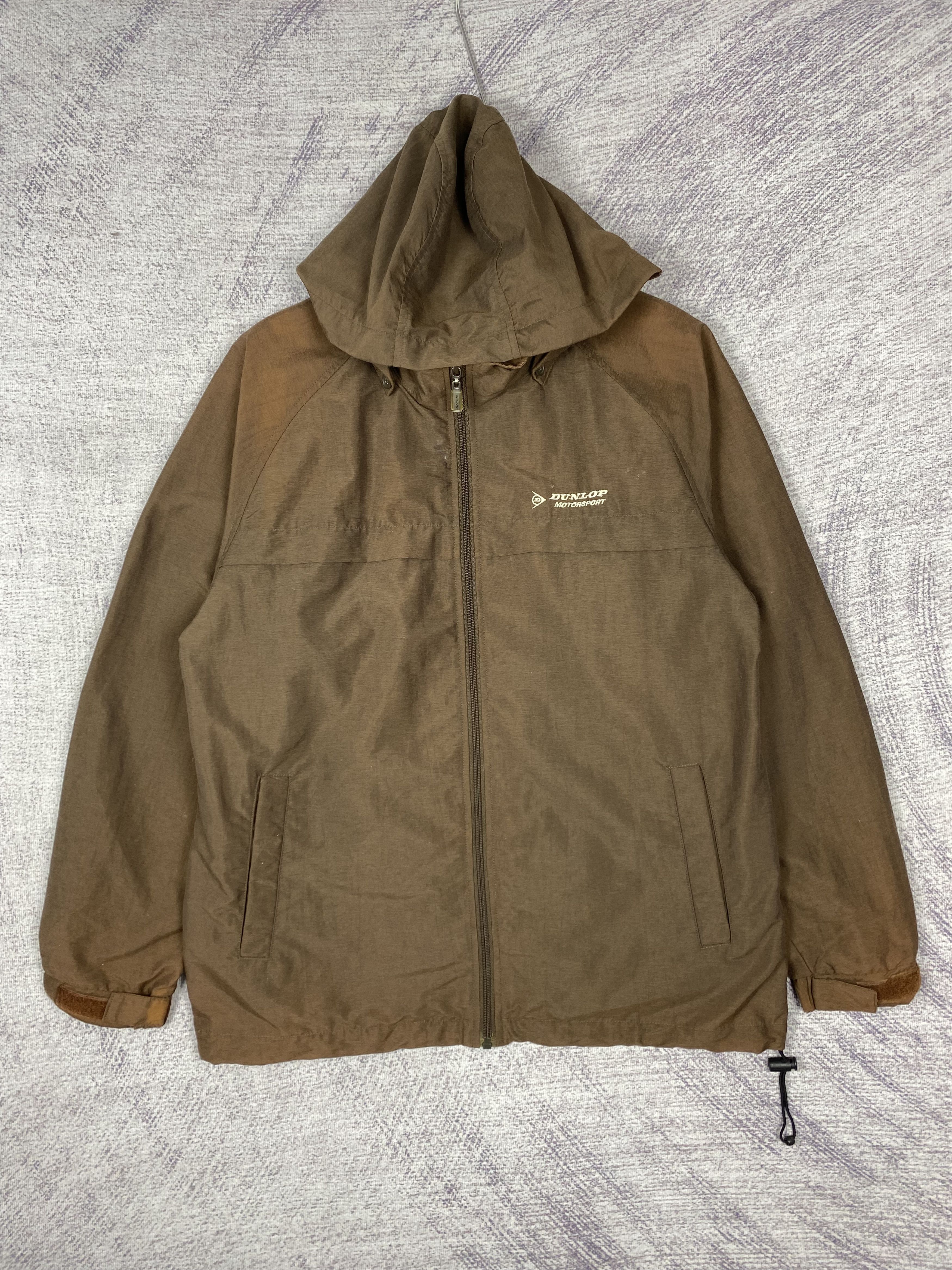 Dunlop Vintage Dunlop Motorsport Brown Hooded Light Jacket - Size L Size US L / EU 52-54 / 3 - 1 Thumbnail