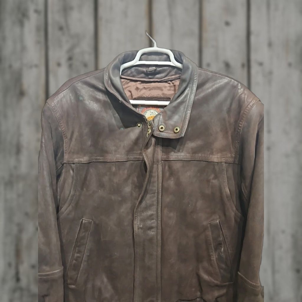 Vintage VINTAGE Adventure Bound Brown Suede Leather Jacket Coat Mens XL Western 90s Flight/Bomber Leather Bomber Jacket Mens XL Brown Zipper Size US XL / EU 56 / 4 - 1 Thumbnail