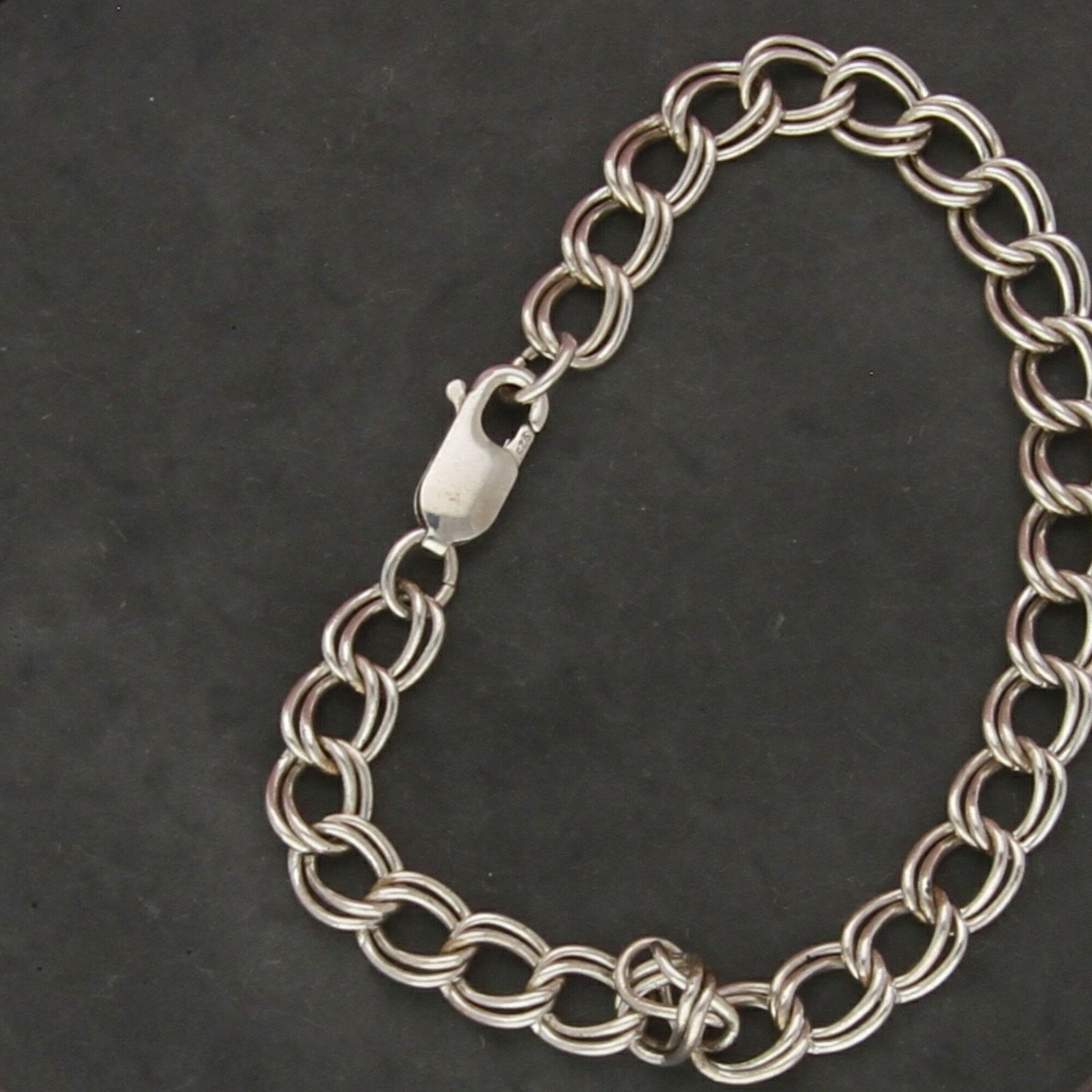 Sterling Silver sterling silver 7mm curb charm chain bracelet size 6.75in Size ONE SIZE - 3 Thumbnail