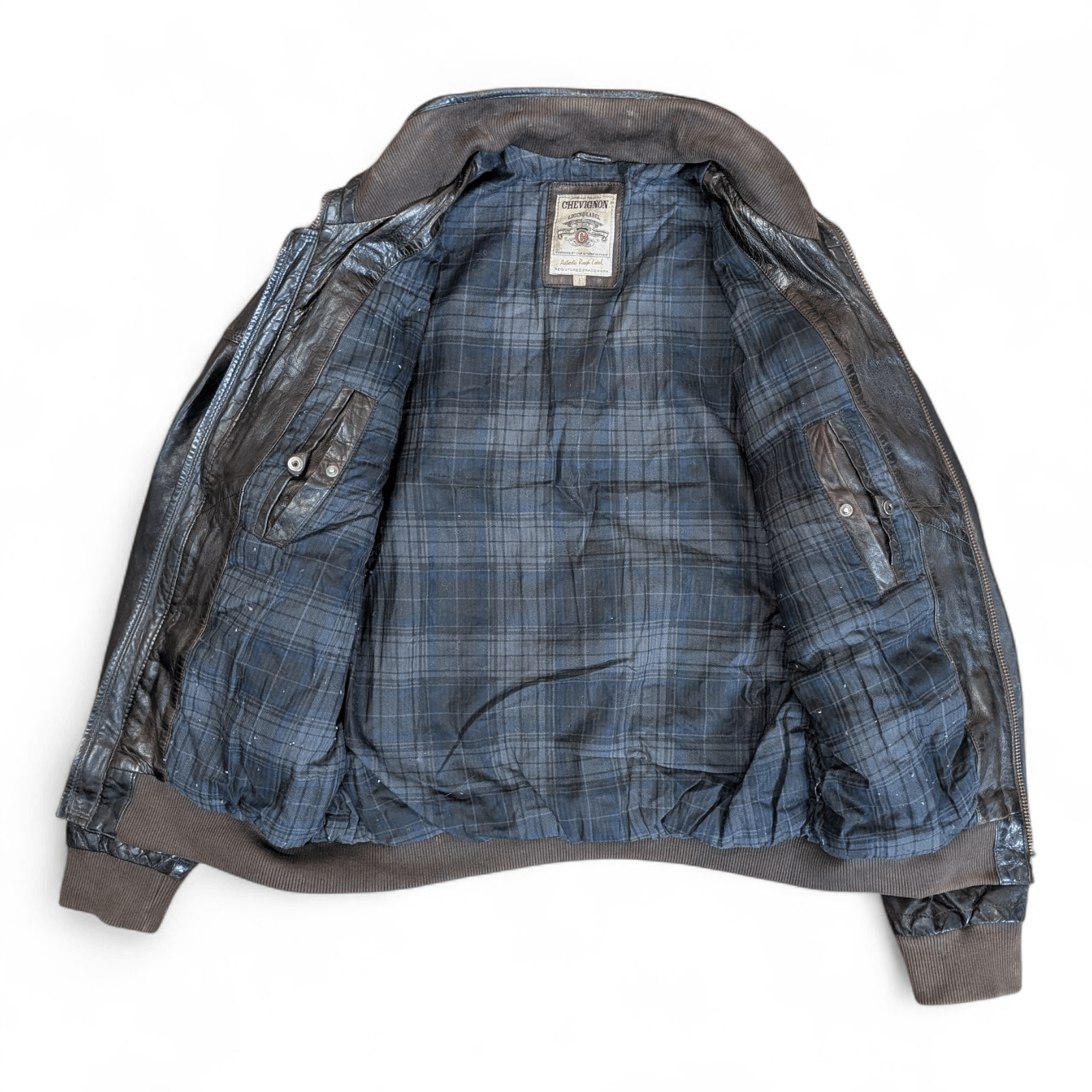 Chevignon CHEVIGNON Sheepskin Leather Flight Bomber Jacket B-CRAWL Size US L / EU 52-54 / 3 - 3 Thumbnail