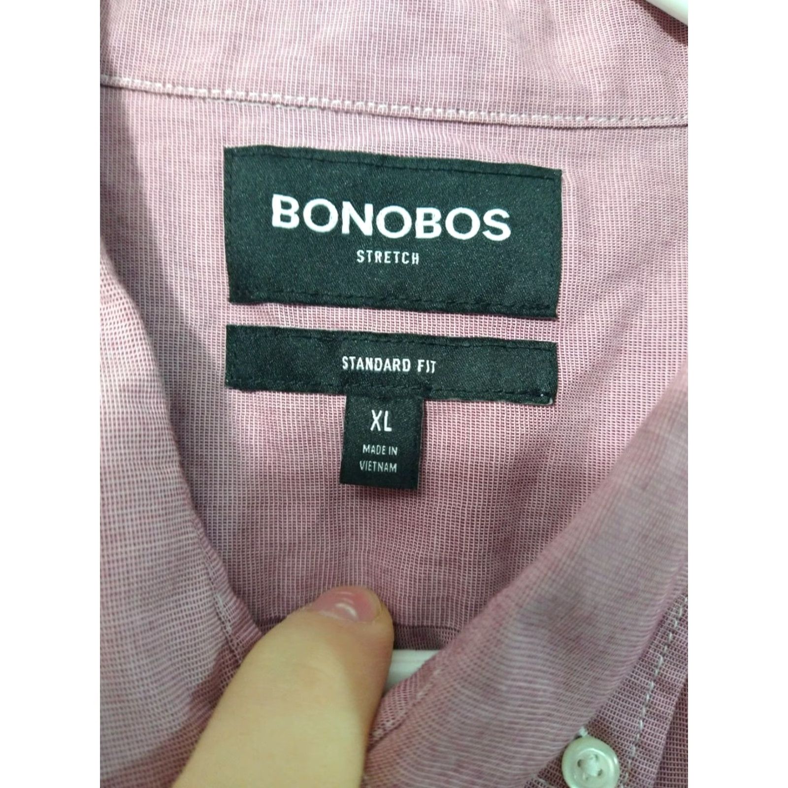 Bonobos Bonobos Shirt XL Red Cotton Stretch Button-Down Long Sleeve Regular Fit Mens Size US XL / EU 56 / 4 - 7 Thumbnail