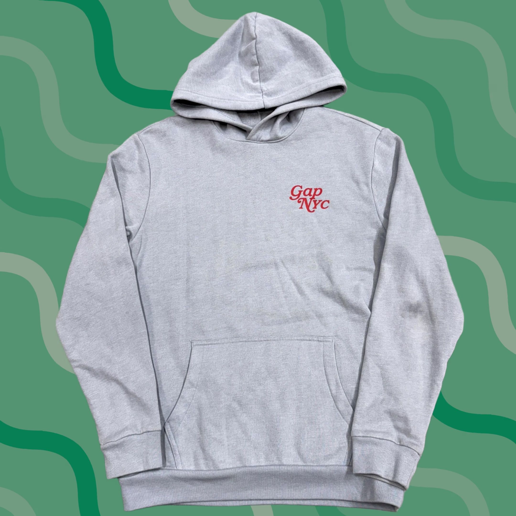 Gap GAP Hoodie Mens Medium Gray Vintage Soft Gap NYC Logo Pullover Sweatshirt Size US M / EU 48-50 / 2 - 1 Thumbnail