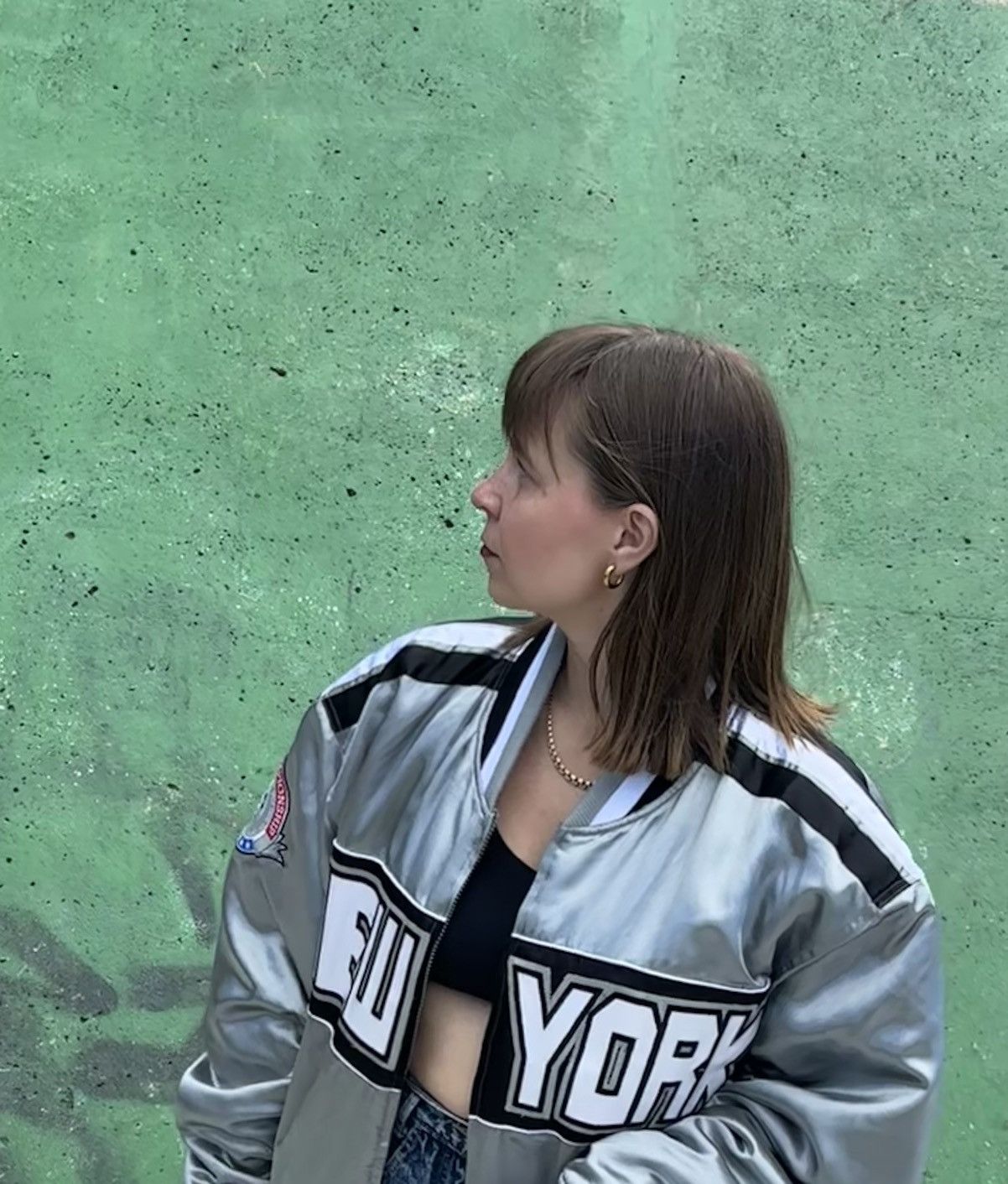 Vintage 90s Vintage Bomber Puffer Silver Satin in size XL Size US XL / EU 56 / 4 - 4 Thumbnail