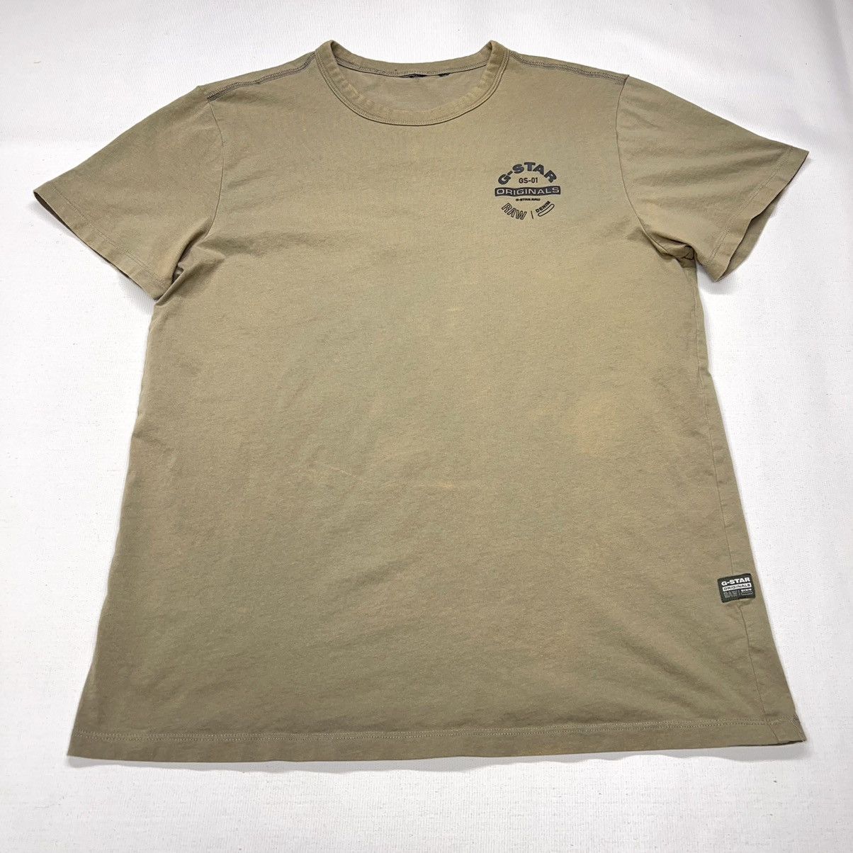 G-Star G Star Tee Shirt Green Logo Olive Raw Denim Originals Army Size US M / EU 48-50 / 2 - 1 Thumbnail