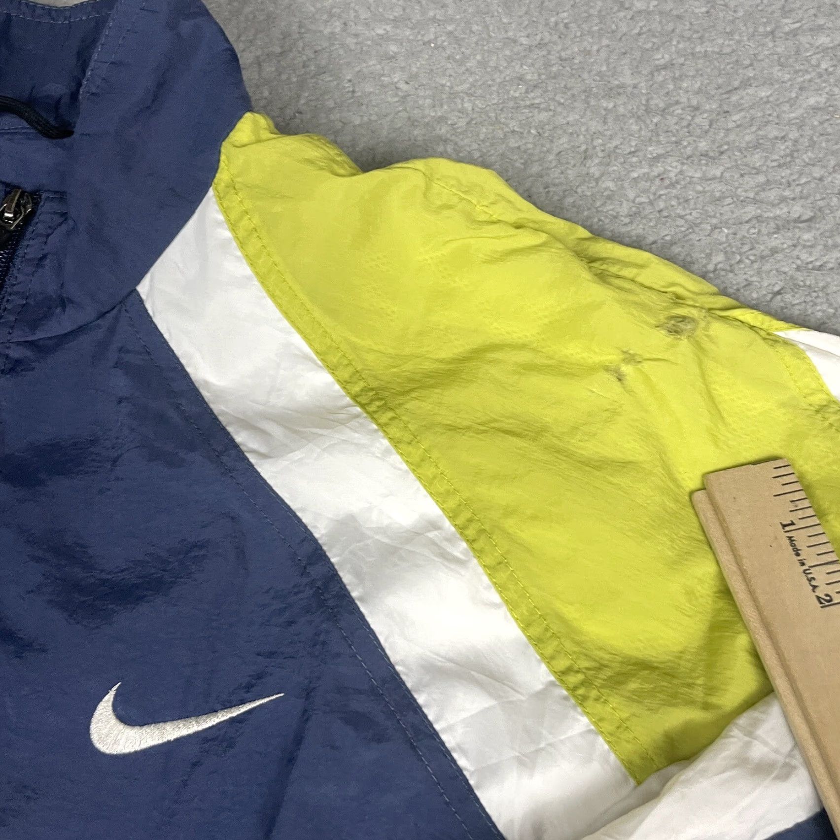 Nike VINTAGE Nike Windbreaker Jacket Mens Large Blue 90s Swoosh Check Coat Size US L / EU 52-54 / 3 - 6 Thumbnail