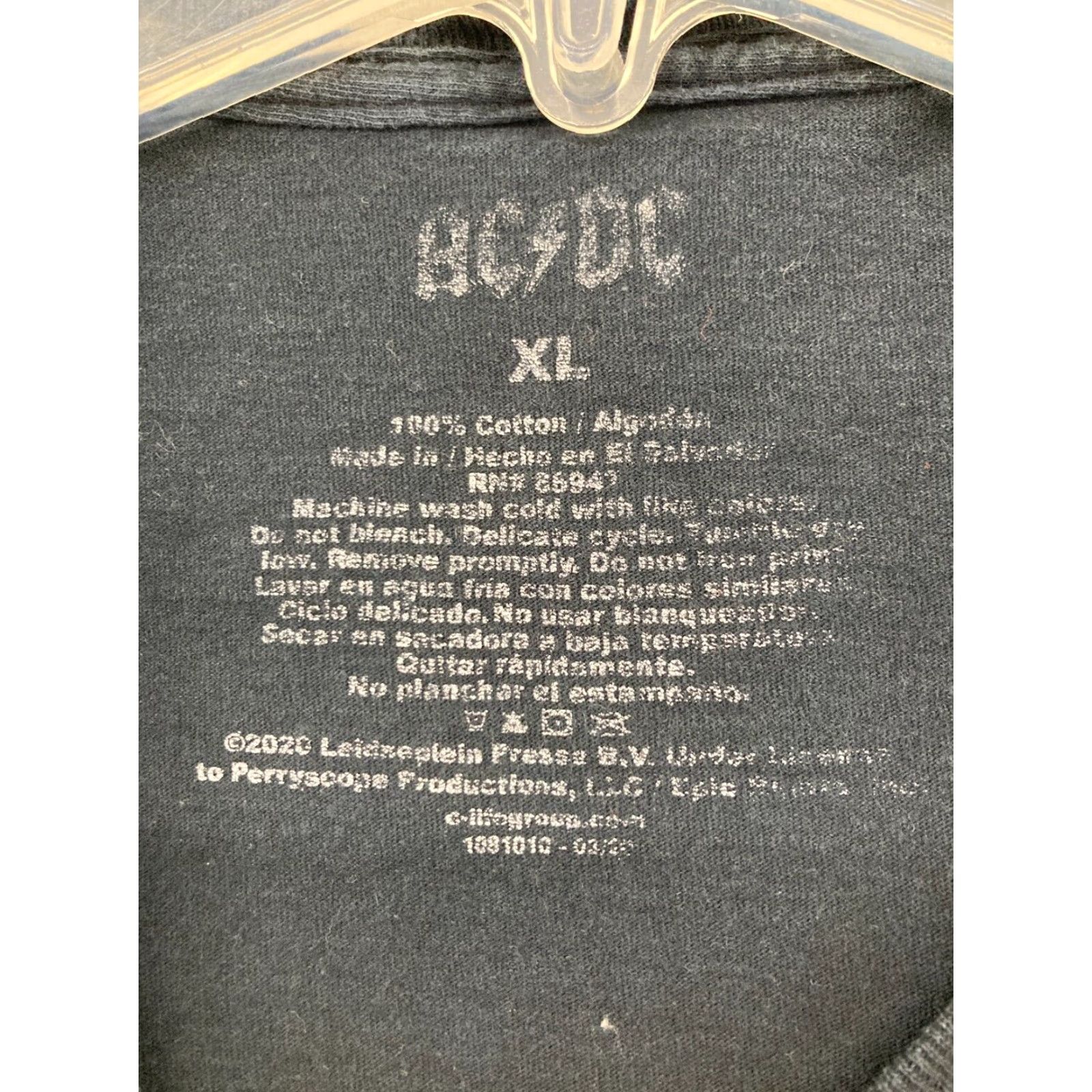Logo 7 ACDC TShirt XL Black Logo Spellout Back In Black Shirt Mens XL Black Logo Band Music Rock Size US XL / EU 56 / 4 - 3 Thumbnail