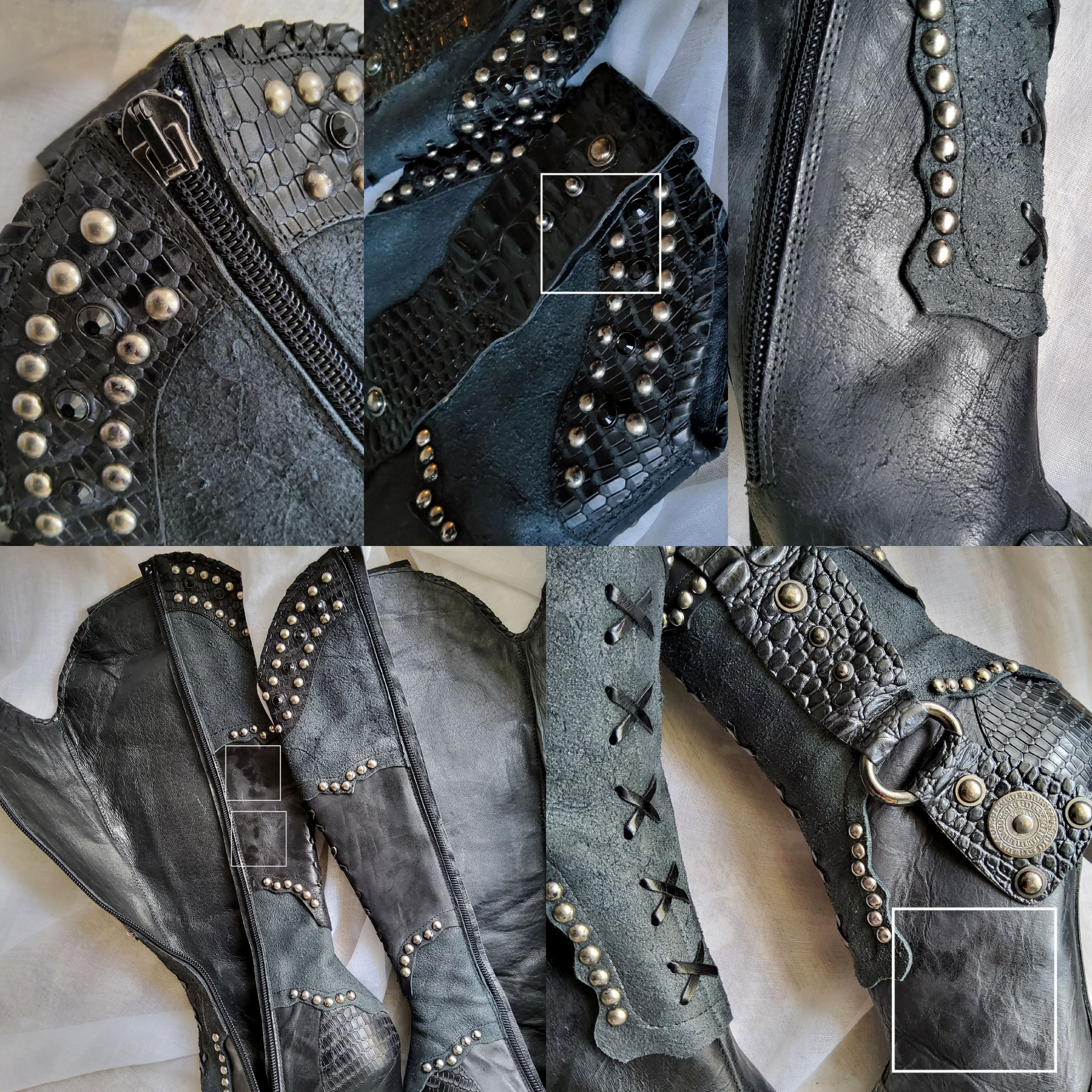 Other El Dantes vintage y2k deadstock studded leather boots Size US 8 / IT 38 - 9 Thumbnail