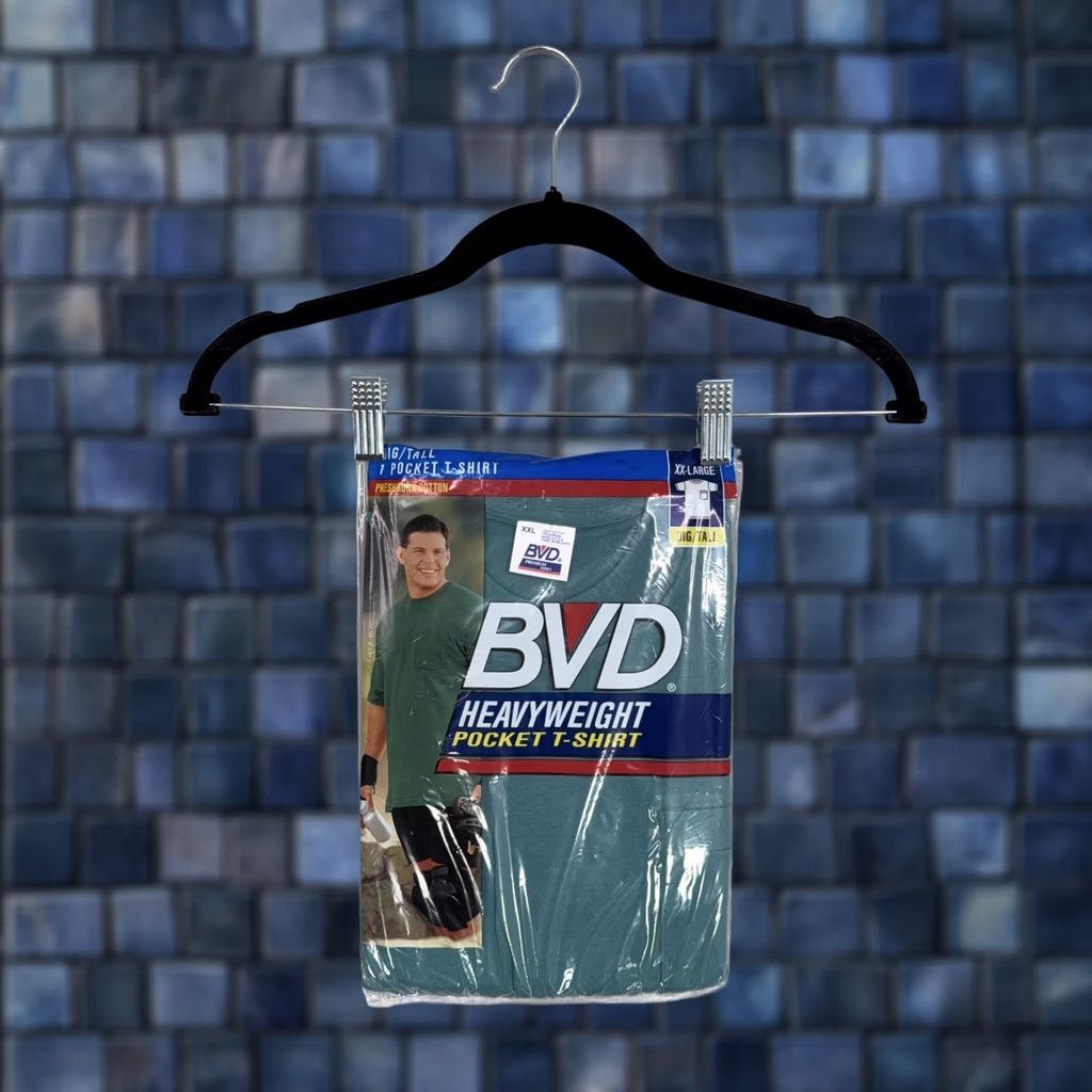 Vintage VINTAGE B.V.D Mens 2XL Big Tall Heavyweight Pocket Tee Green 2XL T-Shirt Short Sleeve Crew Neck USA 80s 90s NOS Size US XXL / EU 58 / 5 - 1 Thumbnail