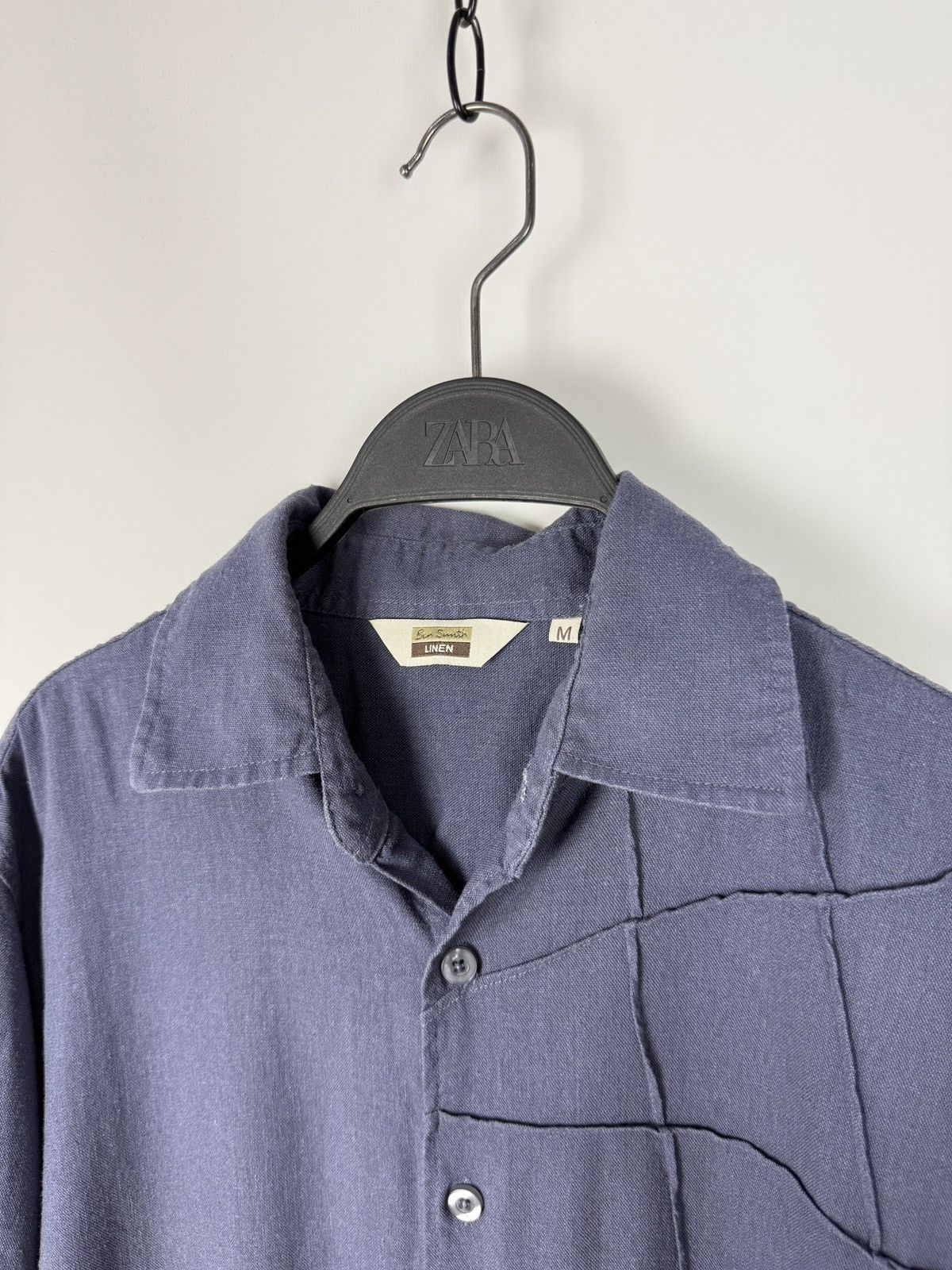 Vintage Y2K Ben Smith Purple Combined Linen Boxy Short Sleeve Shirt Size US M / EU 48-50 / 2 - 2 Thumbnail