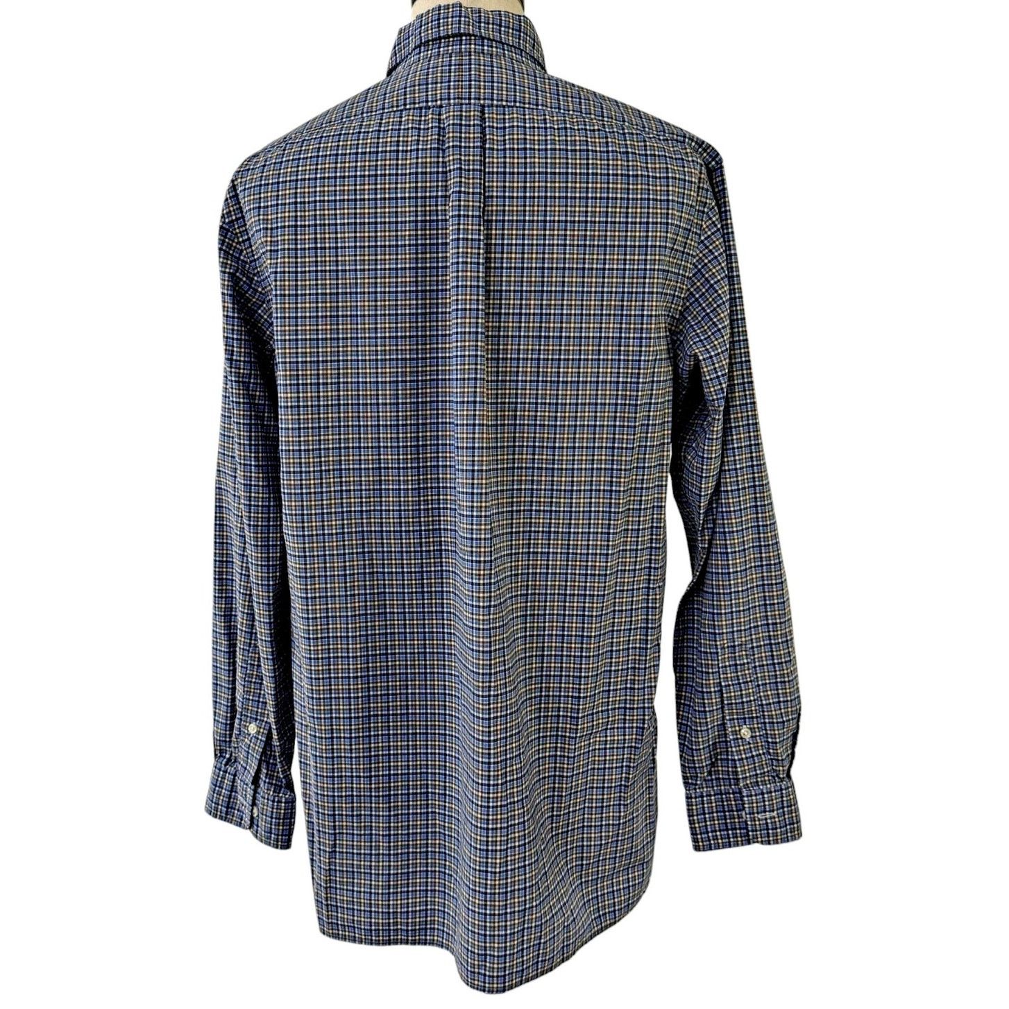 Ralph Lauren Ralph Lauren Blue Plaid Button Down Shirt Cotton Stretch LRG Size US L / EU 52-54 / 3 - 3 Thumbnail