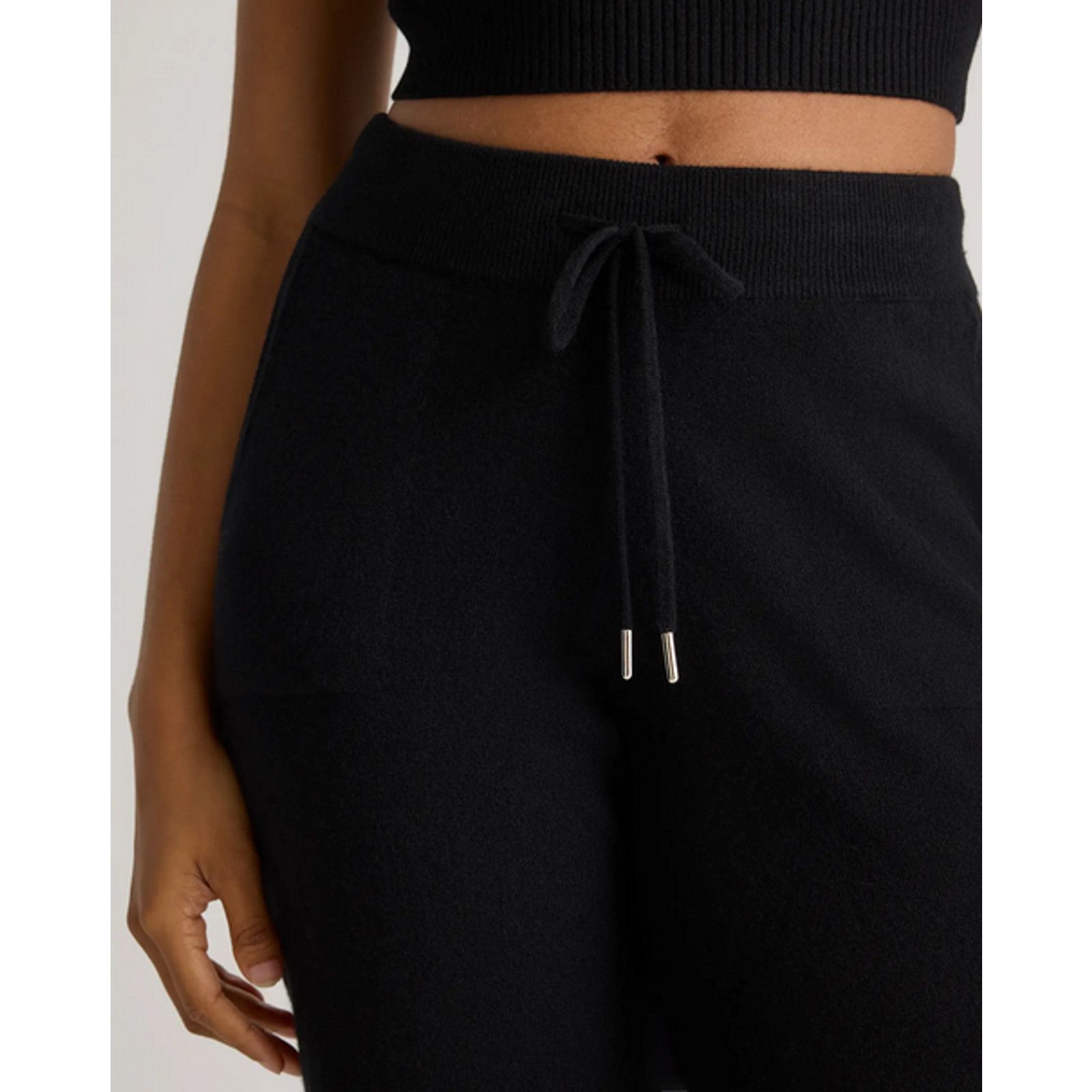 Quince Quince Cashmere Straight Leg Pants Black L NWT Size 36" / US 14 / IT 50 - 4 Thumbnail