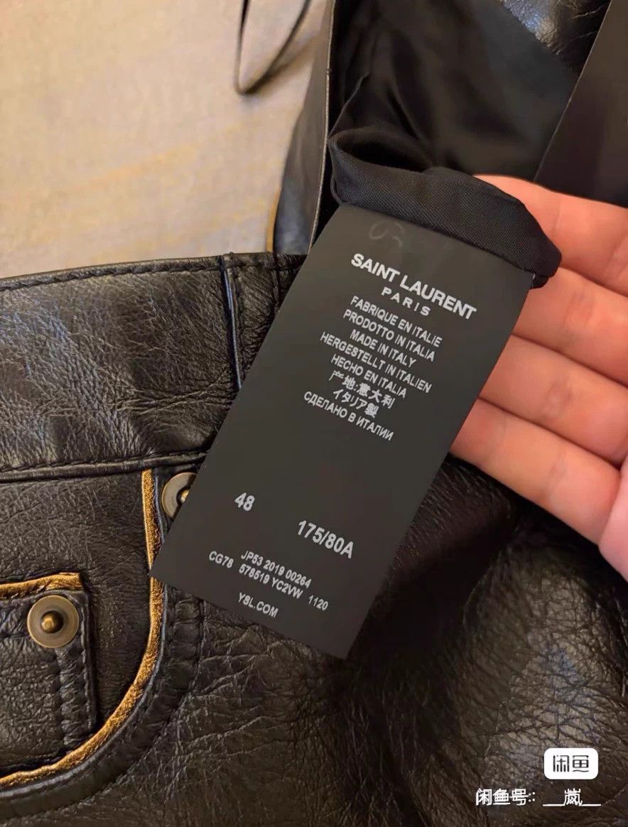 Saint Laurent Paris Saint Laurent 19ss Gold Lambskin 9-Pants 48 (New) Size US 32 / EU 48 - 7 Thumbnail
