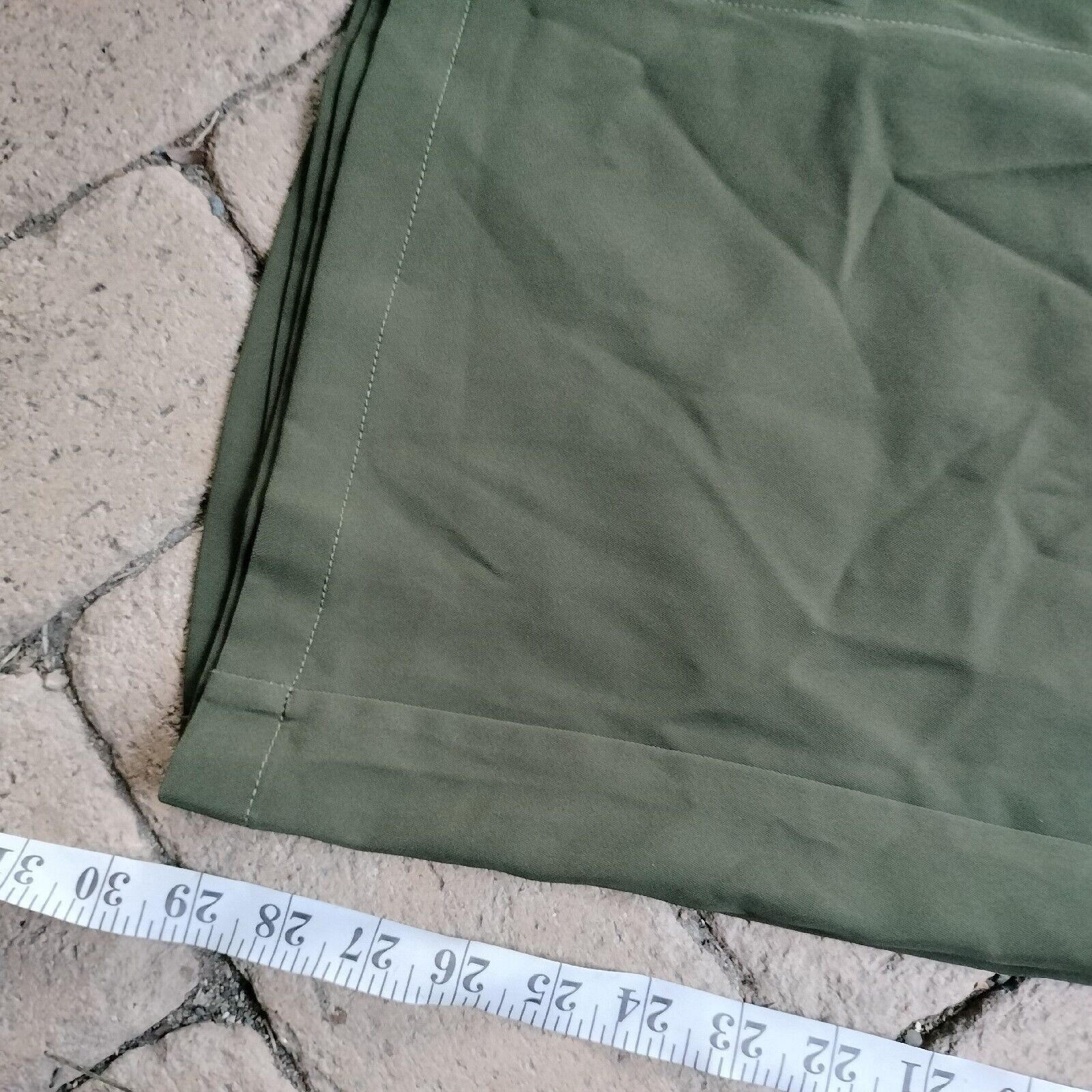Designer Ava Pants Green Khaki High Waisted Straight Leg Snap Button Size 28" / US 6 / IT 42 - 9 Thumbnail