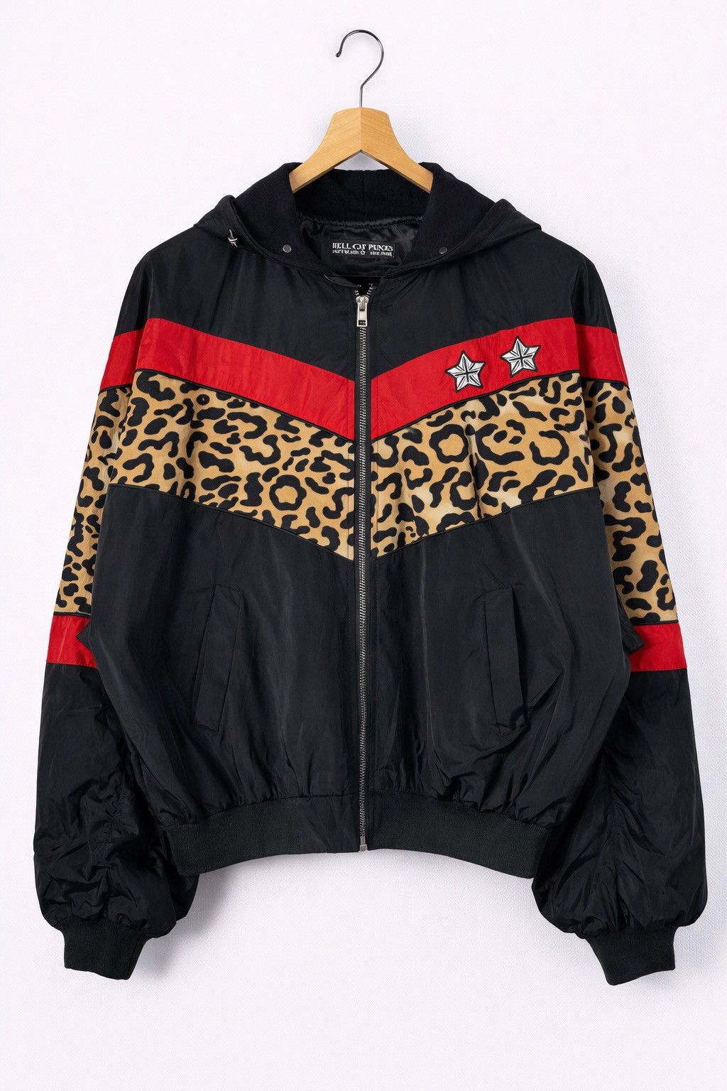 Japanese Brand Vintage Hell Cat Punks Ricca Leopard Panel Hooded Punk Jacke Size ONE SIZE - 2 Thumbnail