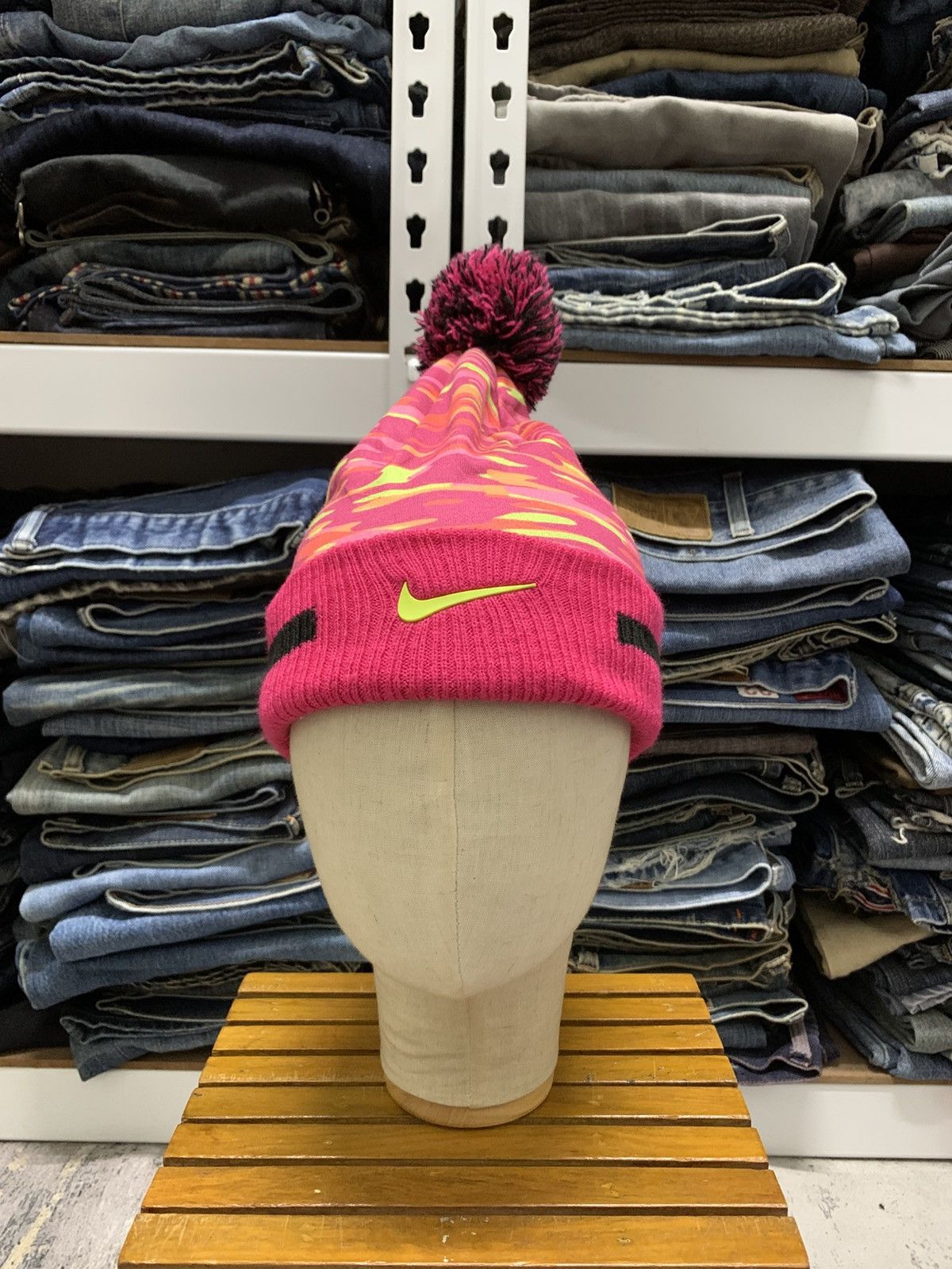 Nike Vintage Y2K Nike Snow Cap Multicolour Beanie Hat Size ONE SIZE - 2 Thumbnail