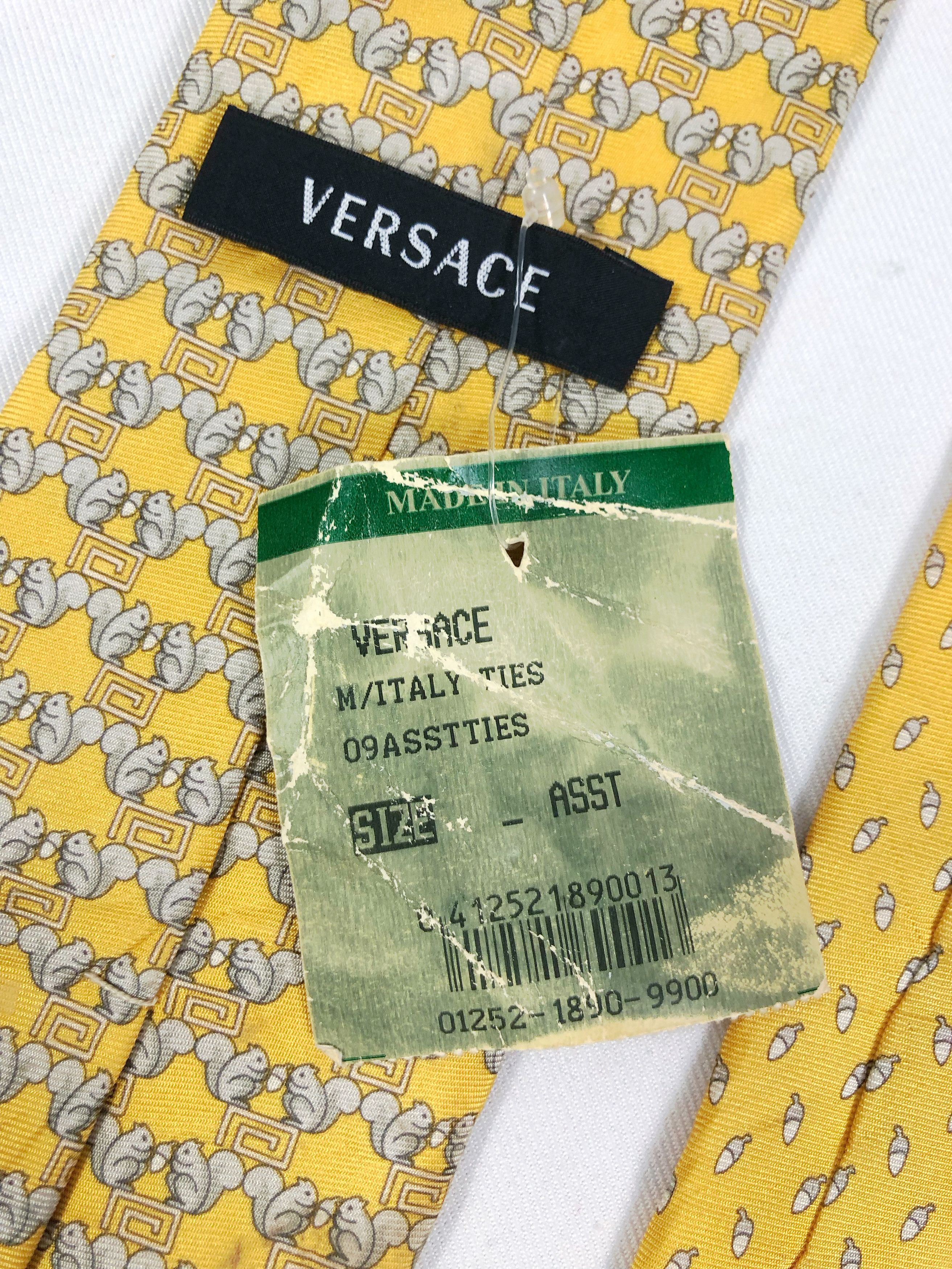 Versace NOS Versace Medusa Silk Tie Squirrel Motive Made in Italy Size ONE SIZE - 7 Thumbnail