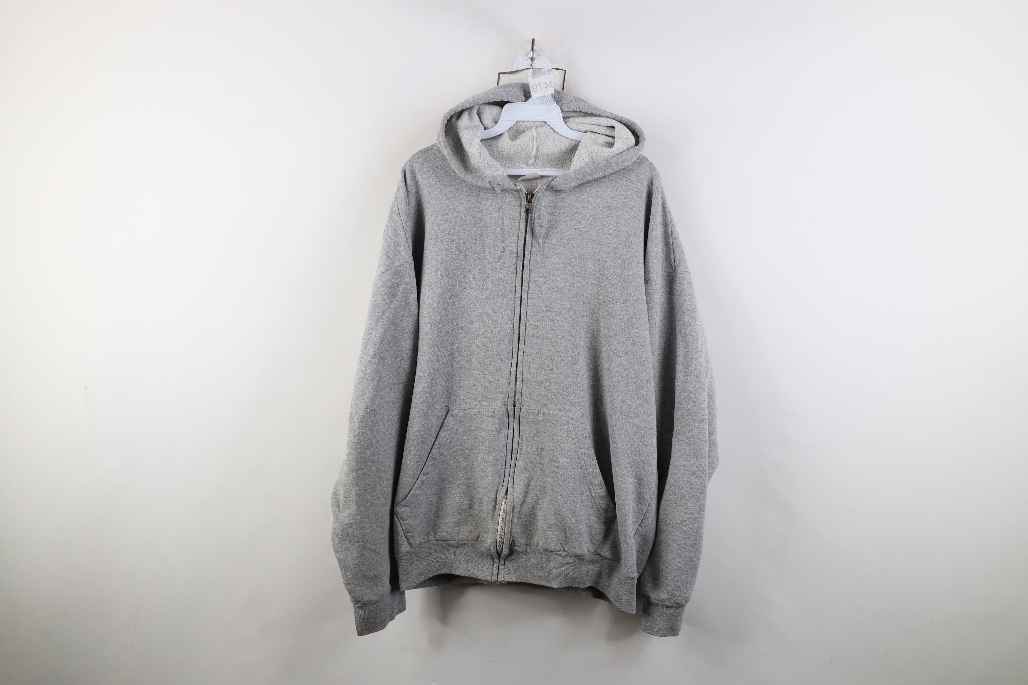 Vintage Vintage 70s Streetwear Full Zip Hoodie Heather Gray USA Size US XXL / EU 58 / 5 - 1 Thumbnail