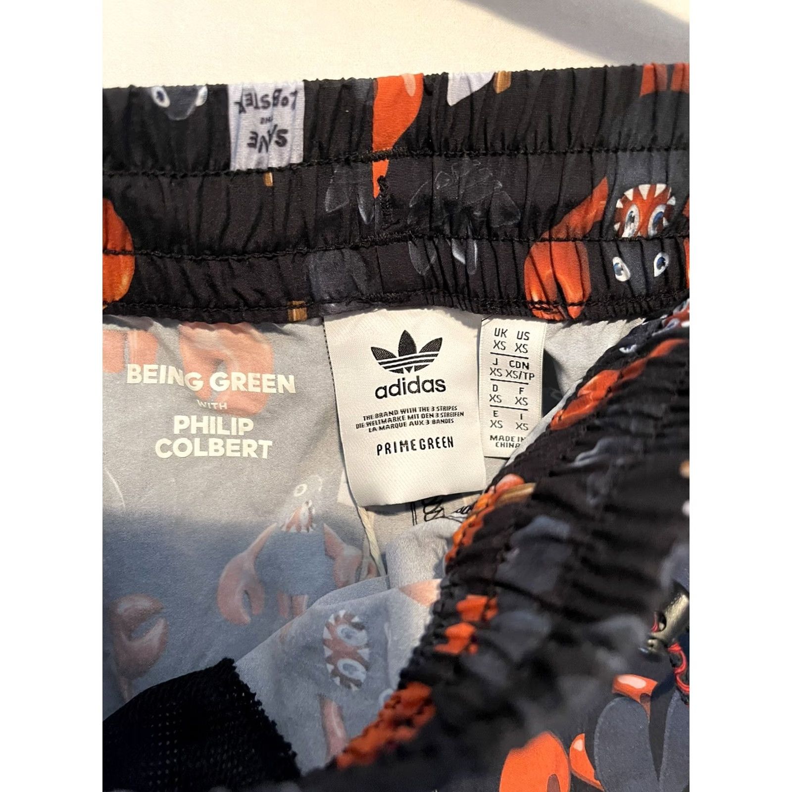 Adidas Adidas Shorts Mens XS Philip Colbert PRIMEGREEN Save The Lobster HA4697 Black Athletic Shorts Mens XS Size US 27 - 5 Thumbnail