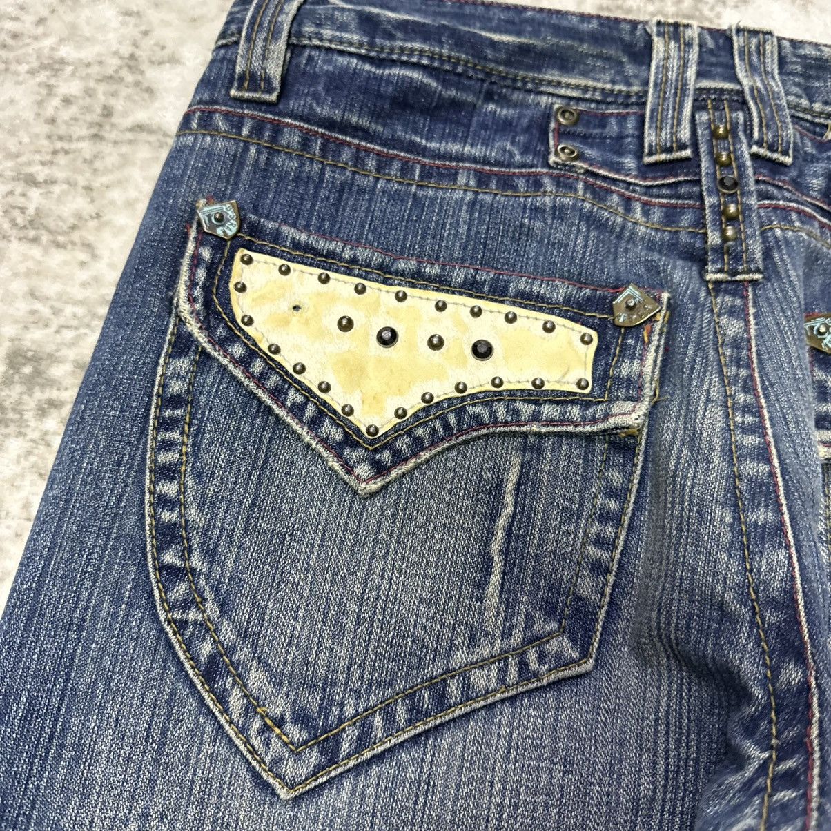 Japanese Brand Vintage Japanese Brand Studded Gemstone Whiskers Jeans Size US 32 / EU 48 - 5 Thumbnail