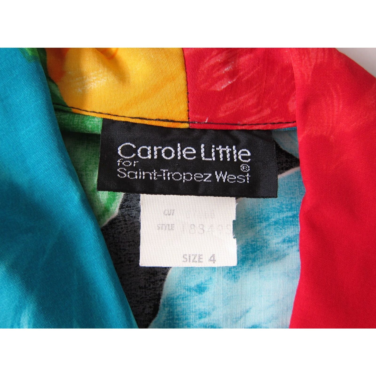 Vintage VINTAGE Carole Little Saint Tropez West Floral Blouse Short Sleeve Red S-M Womens Size S / US 4 / IT 40 - 4 Thumbnail