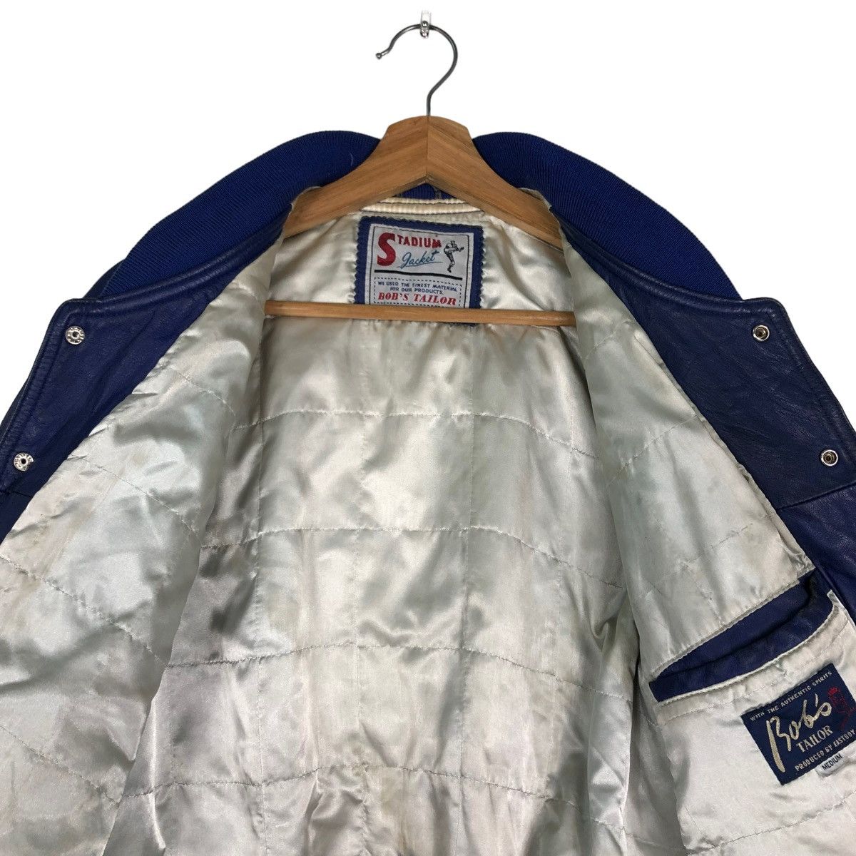 Vintage 🔥VINTAGE LEATHER STADIUM JUMPER JACKET BOB’S TAILOR BIG LOGO Size US M / EU 48-50 / 2 - 14 Thumbnail