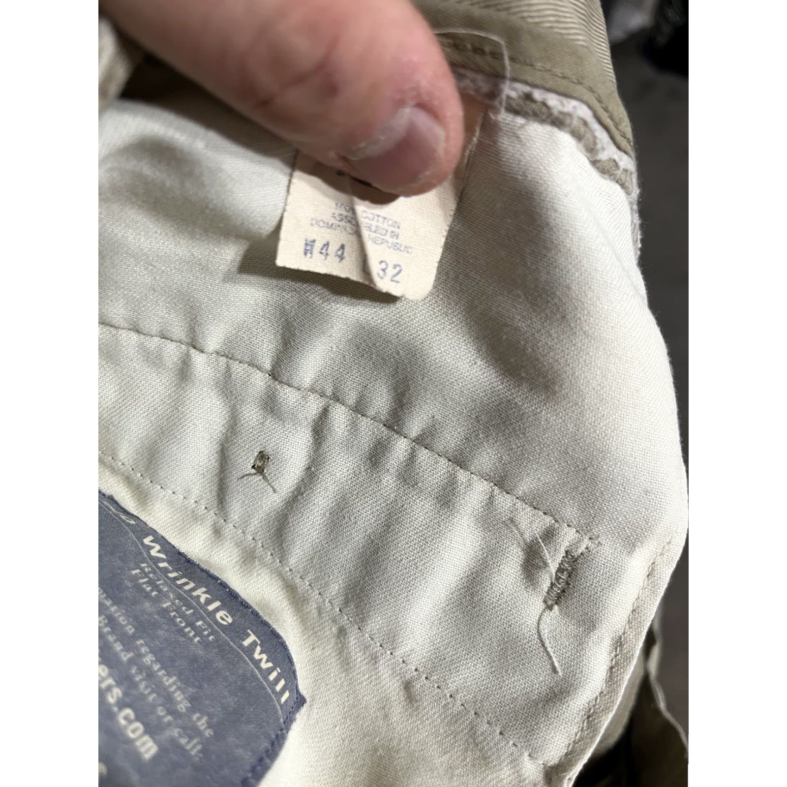 Dockers DOCKERS Chinos Pants Flat Front 44x32 Beige 100% Cotton Classic Fit Regular Men Size US 44 / EU 60 - 3 Thumbnail