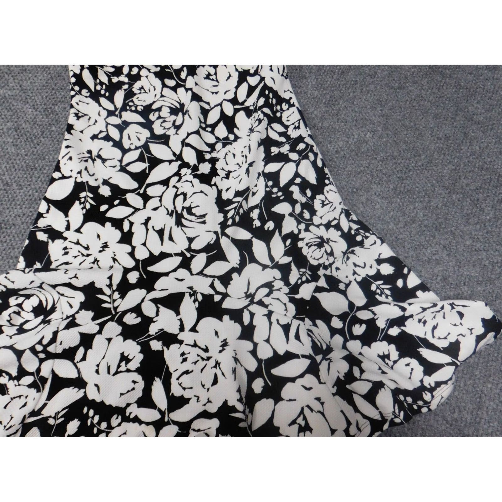 Vintage Shelby & Palmer Womens Dress A-Line 10 White Floral Ruffle Sleeveless Crew Neck Zip Lined Long Fall Women Buds & Palmer Size L / US 10 / IT 46 - 4 Thumbnail
