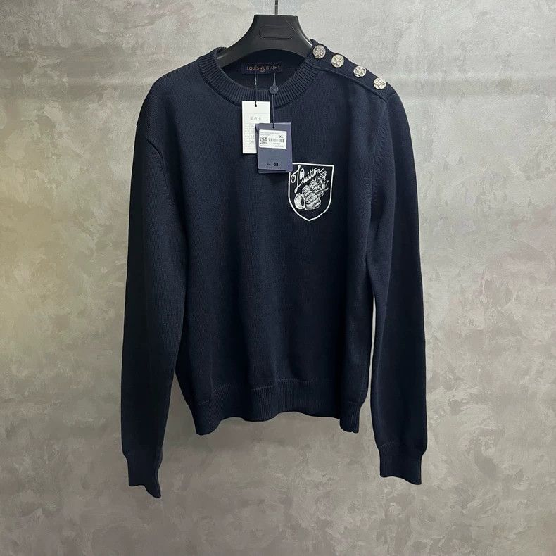 Louis Vuitton Louis Vuitton Logo embroidered crewneck long-sleeve sweate Size US XL / EU 56 / 4 - 1 Thumbnail