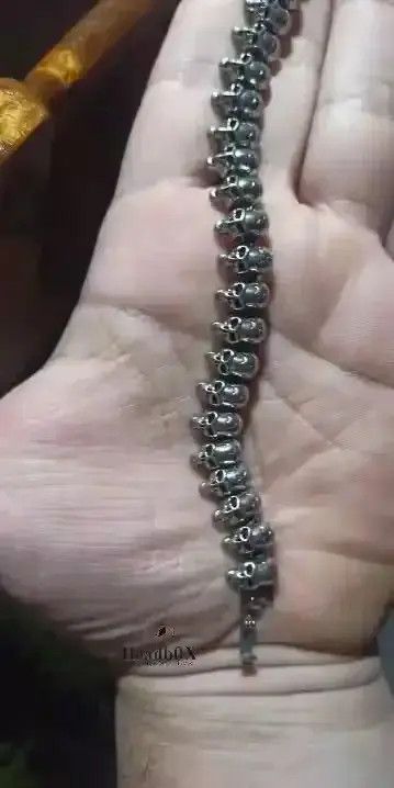 Other Punk Skeleton Skull Titanium Steel Bracelet Size ONE SIZE - 3 Thumbnail