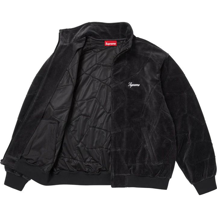 Supreme Patchwork Velour Track Jacket in Black