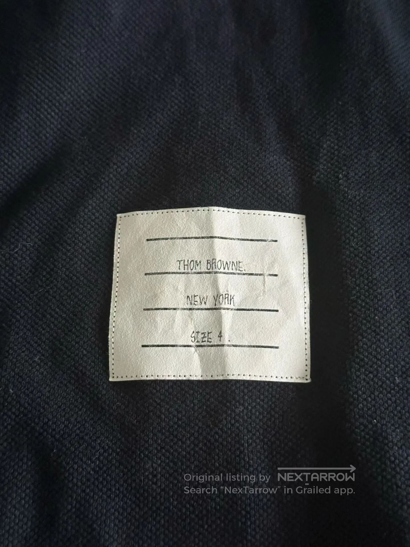 Thom Browne Thom Browne Navy Double Cuff Tag Shirt. Size US XL / EU 56 / 4 - 4 Thumbnail
