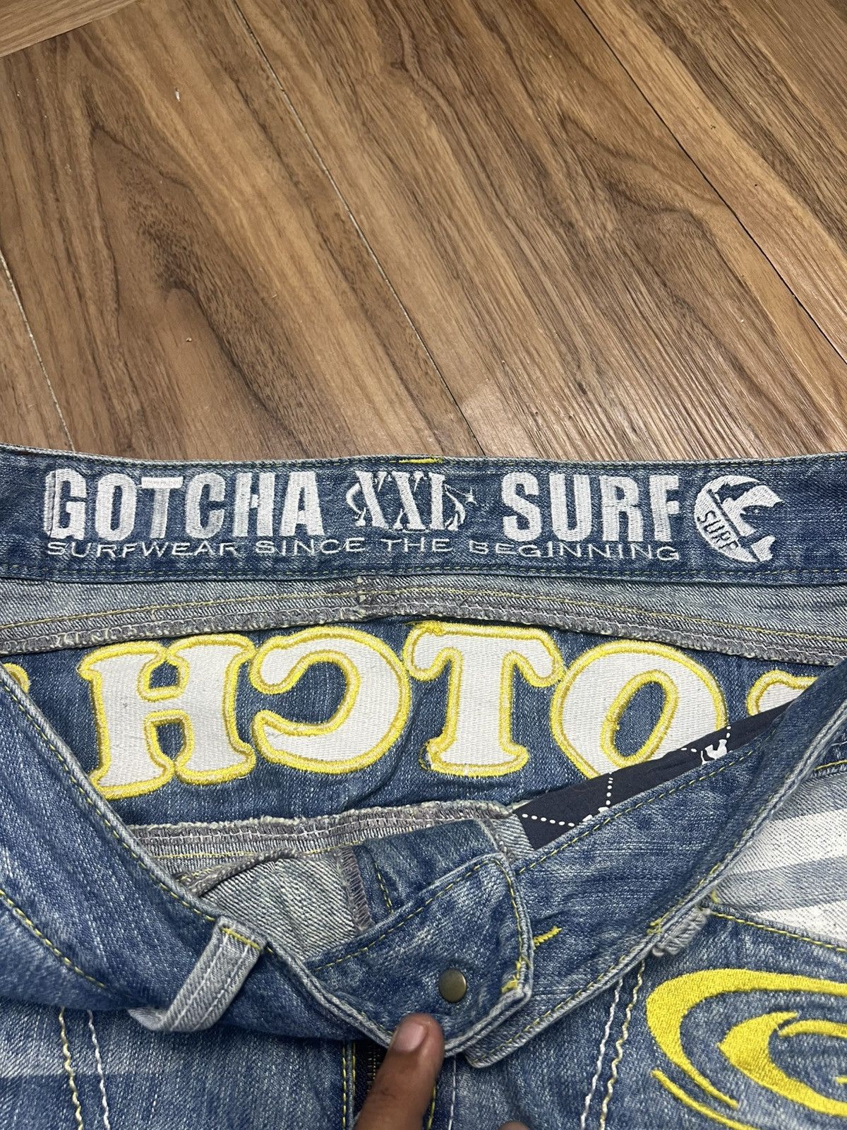 Gotcha GOTCHA Vintage Surfwear Denim Jeans Wide Leg Blue XXL (42) Size US 39 - 9 Thumbnail