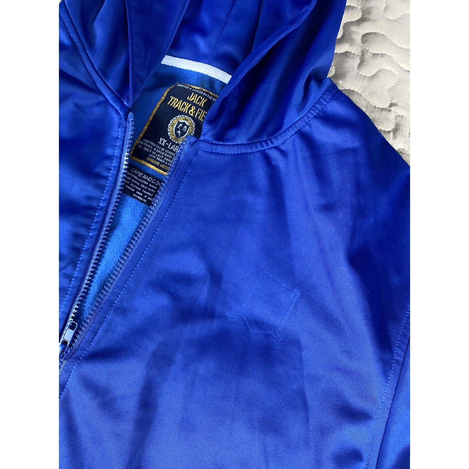Vintage Jack Track & Field Hoodie Winsbreaker Track Jacket Mens 2XL Blue Size US XXL / EU 58 / 5 - 3 Thumbnail