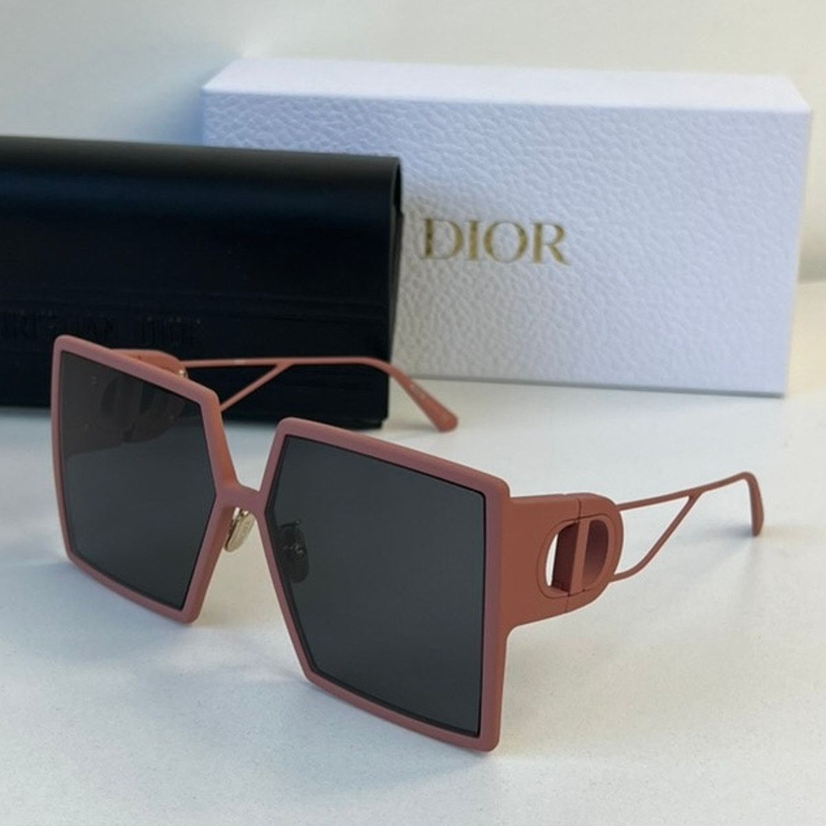NEW Dior 30Montaigne SU Pink Oversized Square Sunglasses