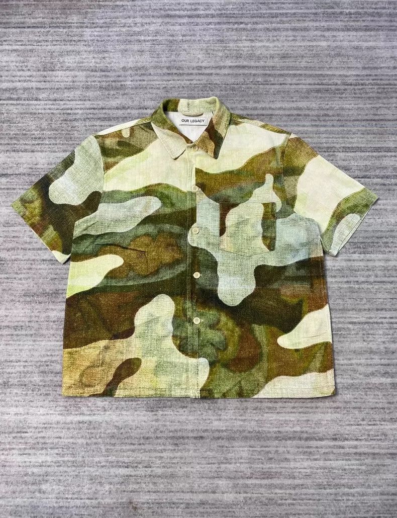 Our Legacy Our Legacy size46 Oil painting camouflage short-sleeved shi Size US S / EU 44-46 / 1 - 1 Thumbnail