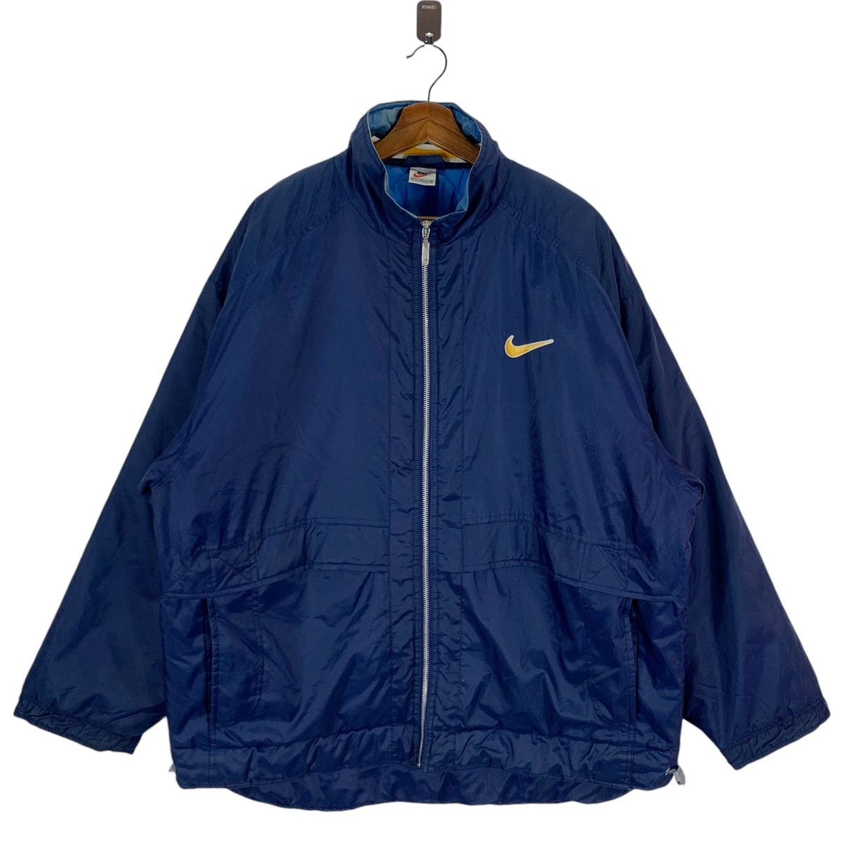 Nike × Vintage VINTAGE 90s NIKE SWOOSH POLYESTER ZIPPER JACKET Size US L / EU 52-54 / 3 - 1 Thumbnail