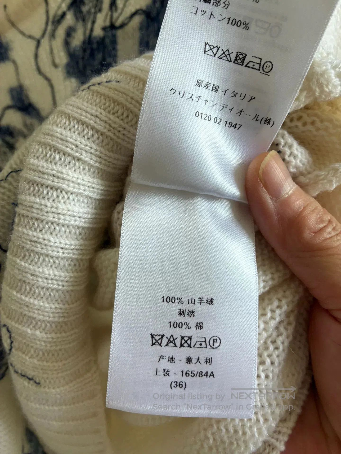 Dior Dior Limited Edition Embroidered Cashmere Sweater. Size XXS / US 00 / IT 34 - 7 Thumbnail