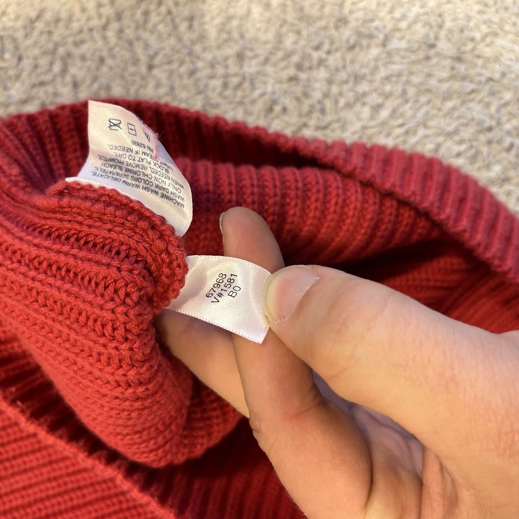 Lands' End VINTAGE Lands' End Sweater Women's Small Red Fisherman Cotton Knit Turtleneck Y2K Size S / US 4 / IT 40 - 5 Thumbnail
