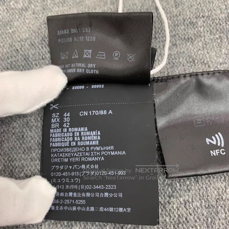 Prada Prada Gray logo letter embroidery sheep wool hooded drawst Size US S / EU 44-46 / 1 - 8 Thumbnail