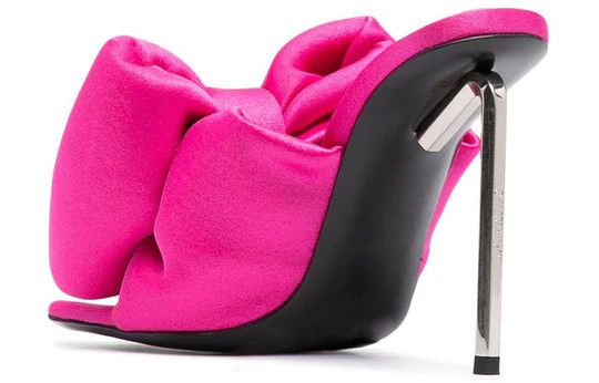 Off-White o1gr1nt0125 Lycra Bow High Allen Mules in Fuchsia Size US 6 / IT 36 - 4 Thumbnail