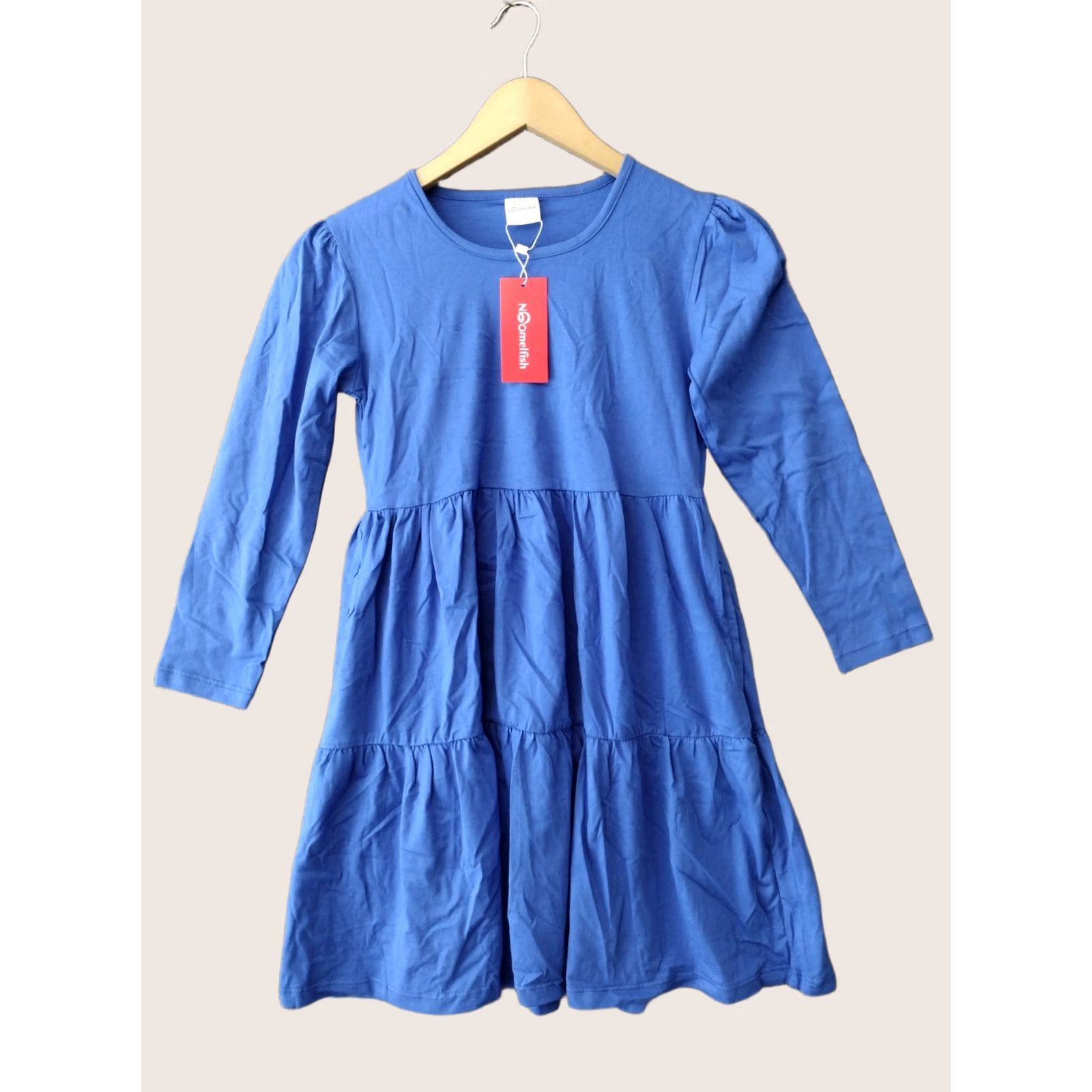 Vintage Noomelfish Women Juniors Dress L Blue Tiered Fit & Flare Dress Size L / US 10 / IT 46 - 1 Thumbnail