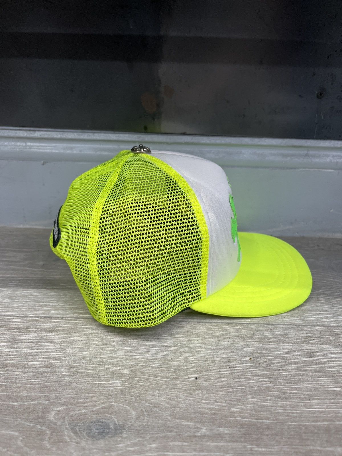 Chrome Hearts Chrome Hearts Triple Cross Trucker Hat Neon Lime Green Color Size ONE SIZE - 3 Thumbnail
