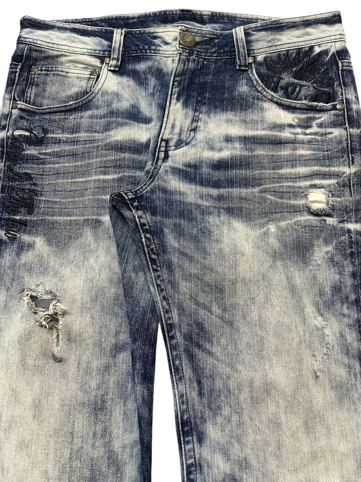If Six Was Nine Vintage Japanese Brand Acid Wash Style Distress Style Jeans Size US 34 / EU 50 - 4 Thumbnail