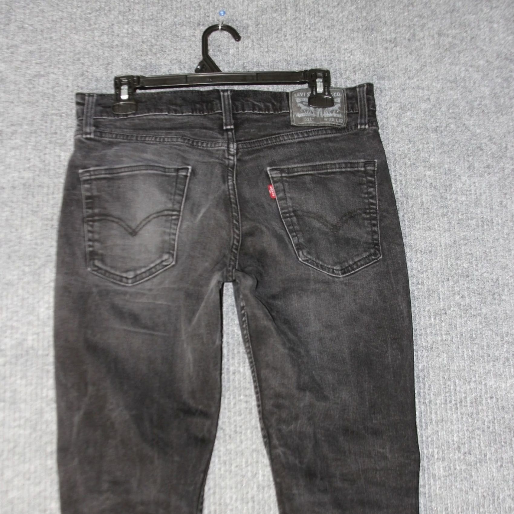 Levi's Levi's 511 Slim Jeans Mens 33x32 Black Dark Wash Stretch Denim Size US 33 - 4 Thumbnail