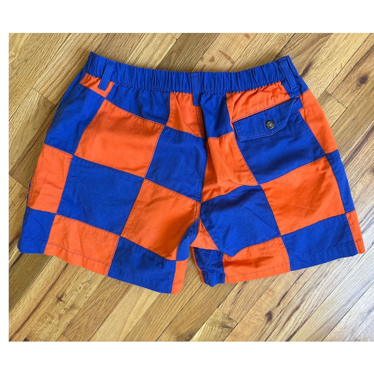 Chubbies Chubbies Checkerboard Cotton Shorts in Blue and Orange Size US 31 - 2 Thumbnail