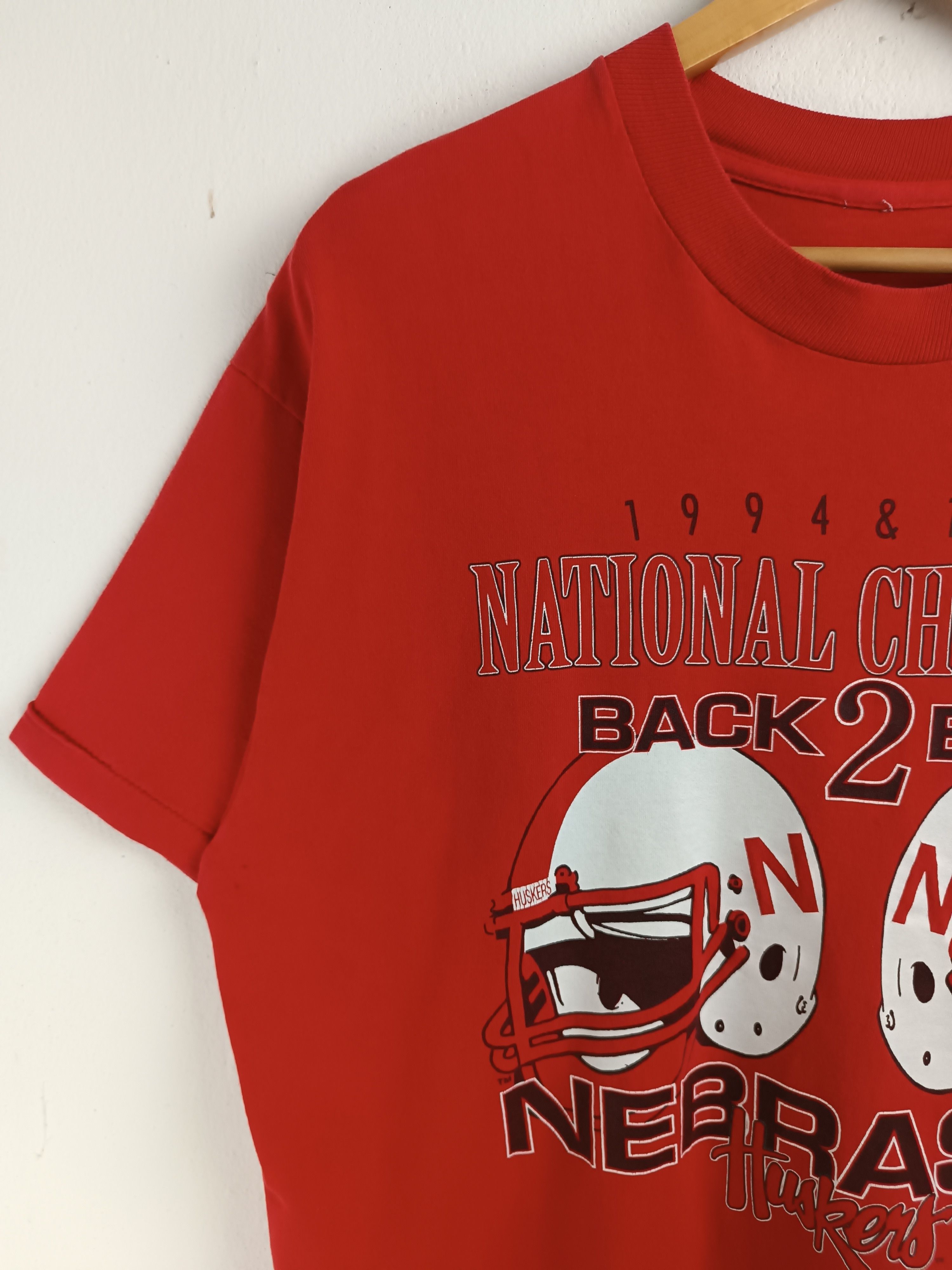 NFL VINTAGE '94 NEBRASKA HUSKERS CHAMPIONS BACK2BACK TEE NFL NBA Size US XL / EU 56 / 4 - 5 Thumbnail