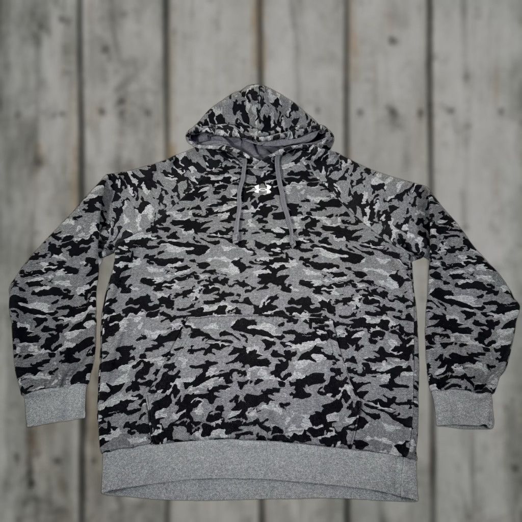 Under Armour Under Armour Hoodie Mens Medium Gray Camo Pullover Fleece Sweater Outdoor Hunt Size US M / EU 48-50 / 2 - 1 Thumbnail