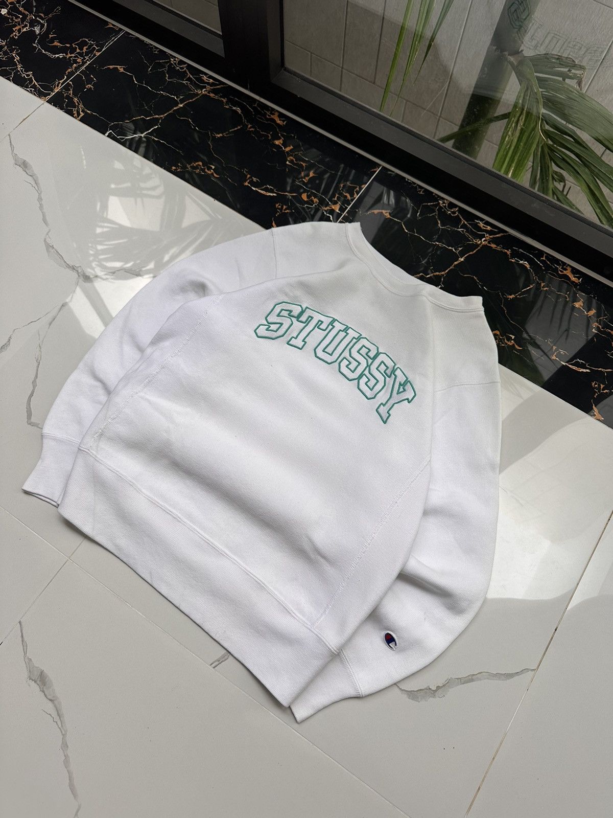 Champion × Stussy × Vintage 🐻‍❄️STUSSY X CHAMPION VINTAGE BIG LOGO STREETWEAR SWEATSHIRT🐻‍❄️ Size US M / EU 48-50 / 2 - 3 Thumbnail