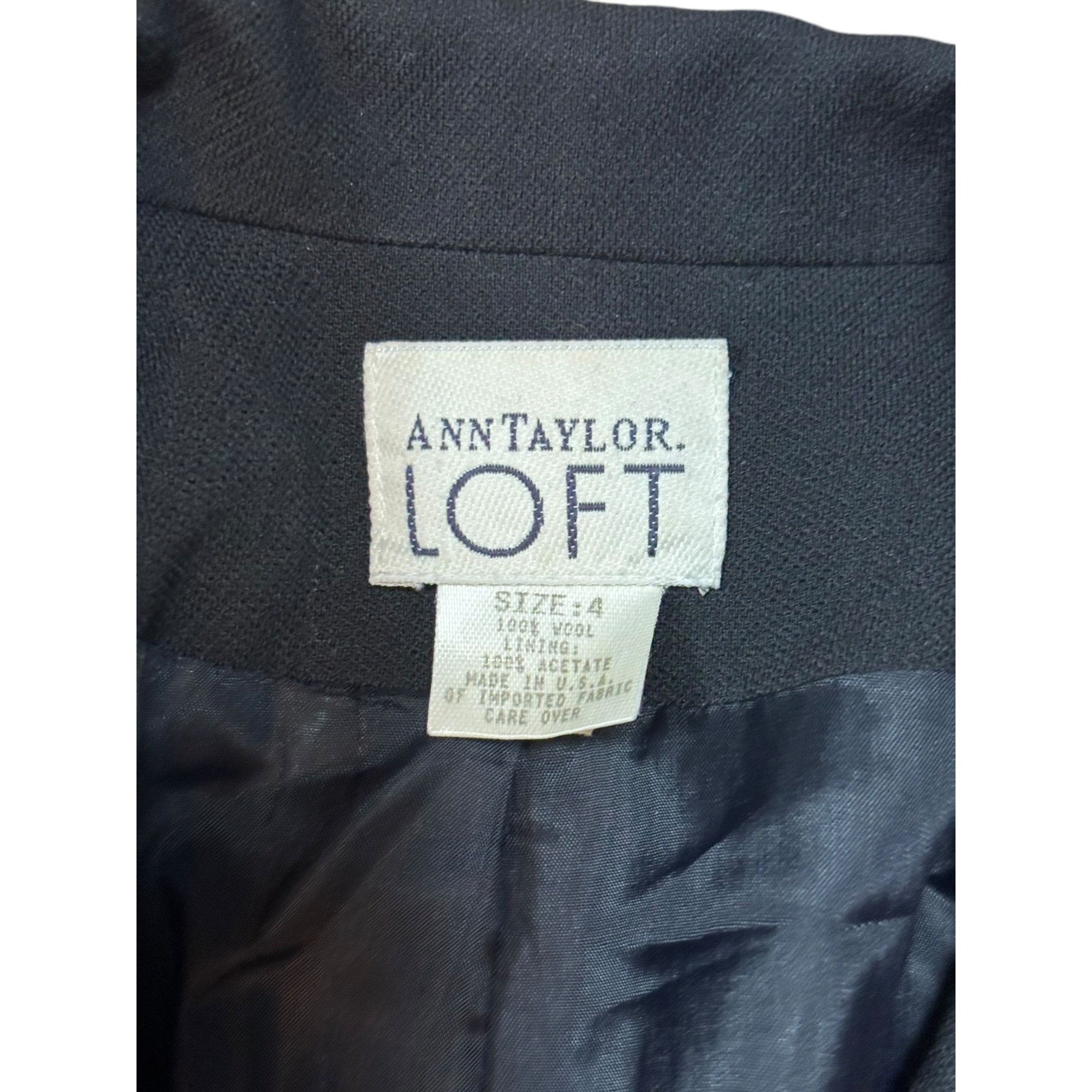 Other Ann Taylor Loft Womens Black Wool Blazer Size 4 Size S / US 4 / IT 40 - 4 Thumbnail
